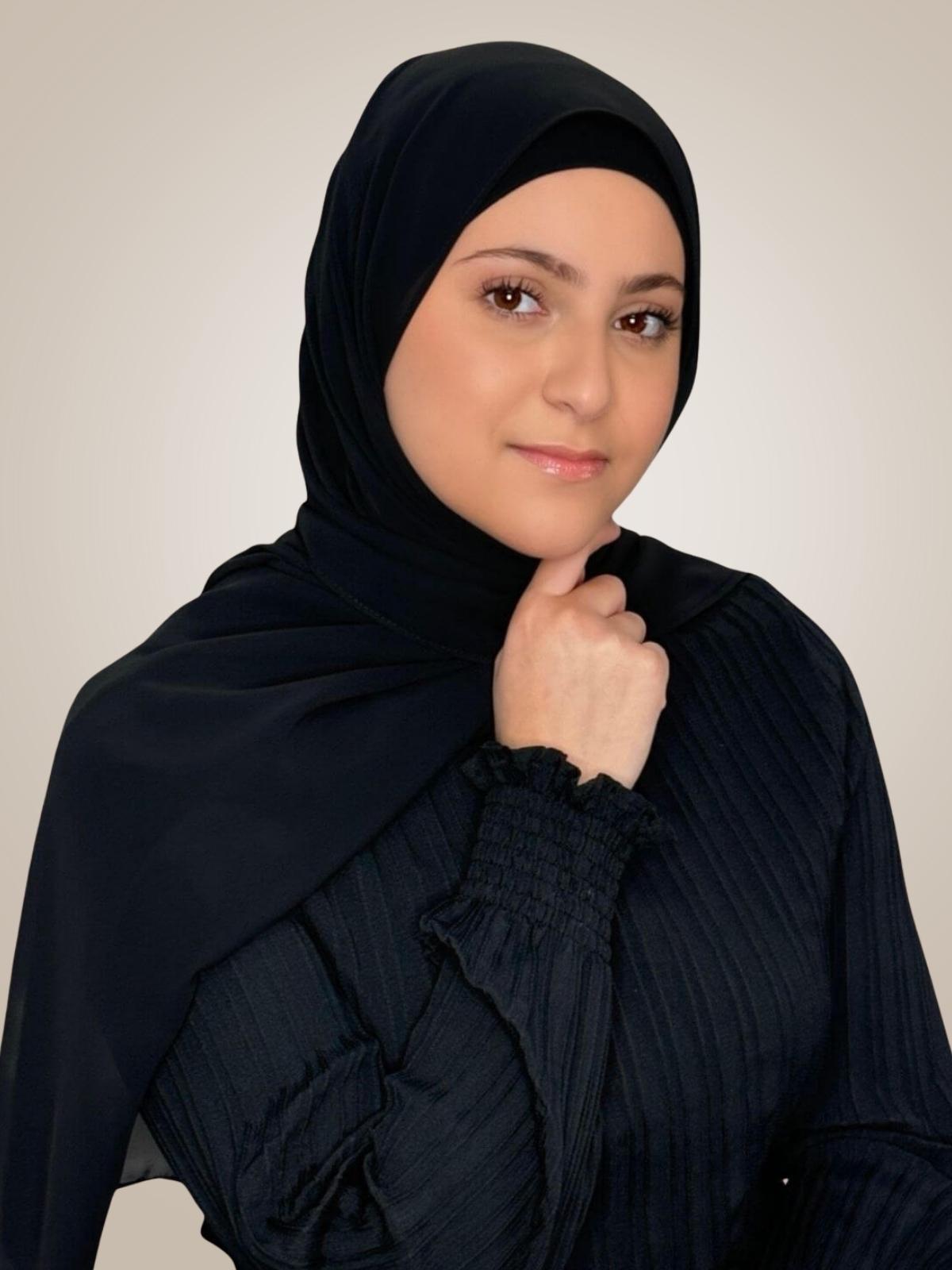 Modish Girl Luxury Chiffon Hijab-Black