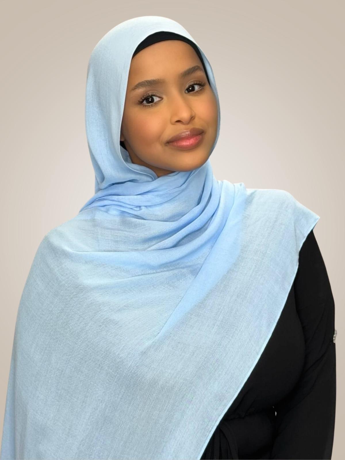 Cotton Modal Hijab-Cinderella Blue