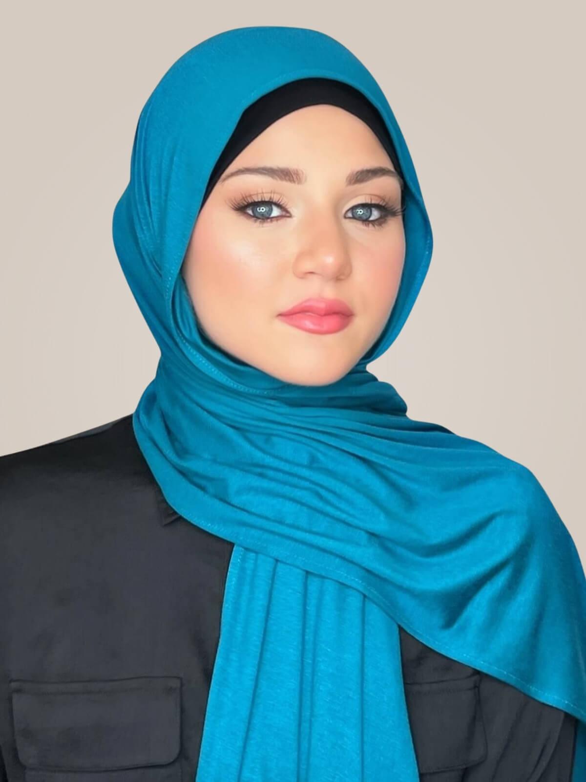 Classic Jersey Hijab-Peacock