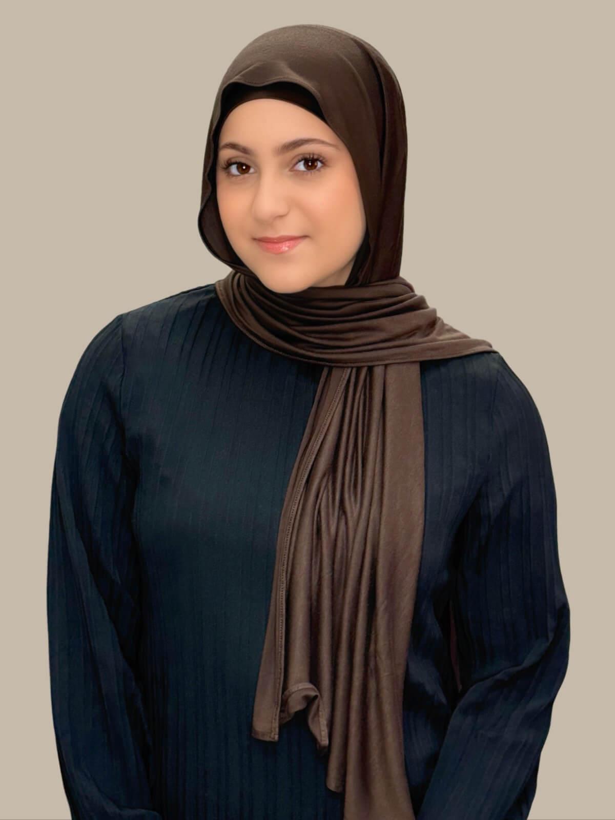 Modish Girl Premium Jersey Hijab-Chocolate Brown