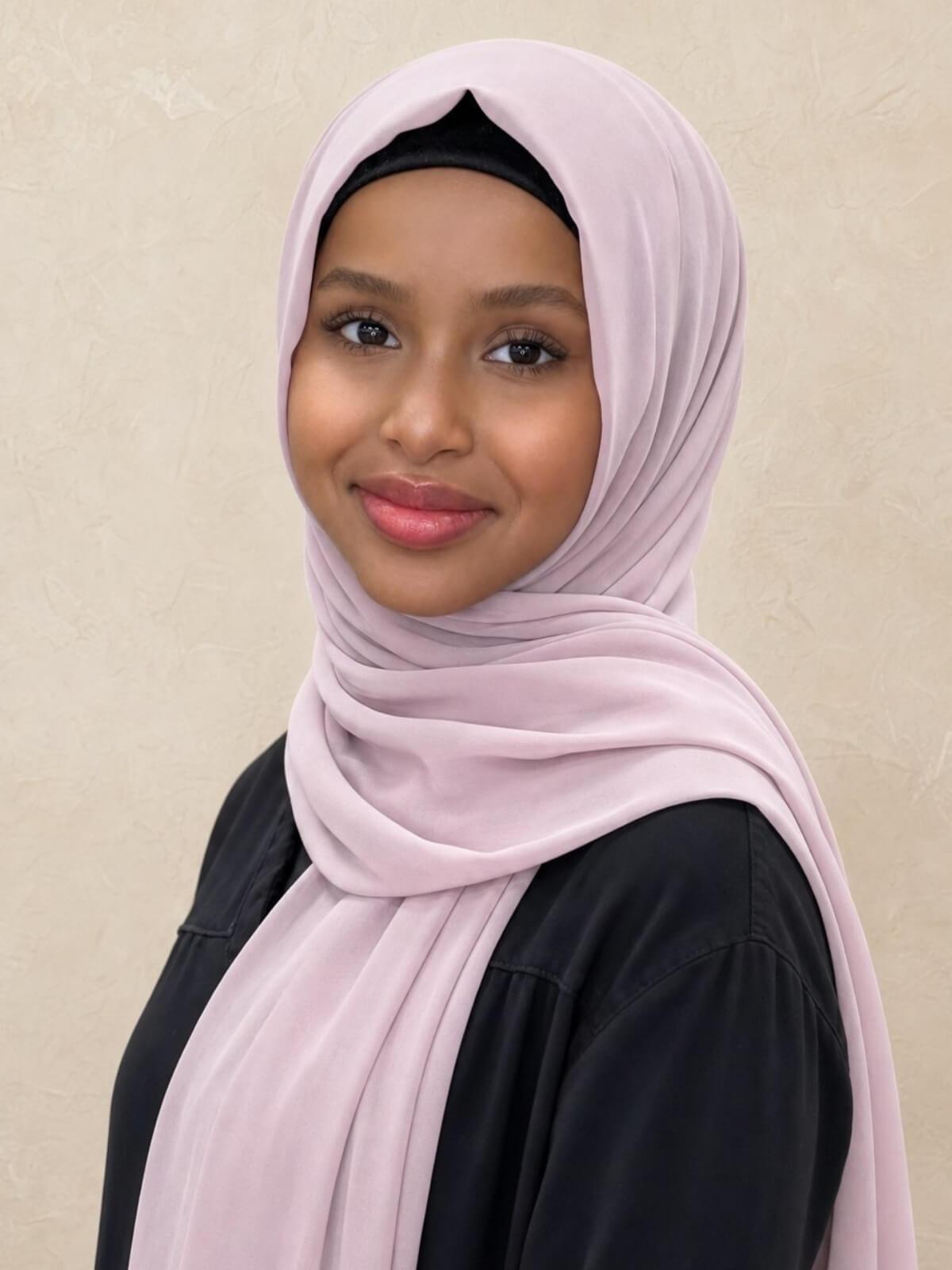 Luxury Chiffon Hijab-Barely Pink