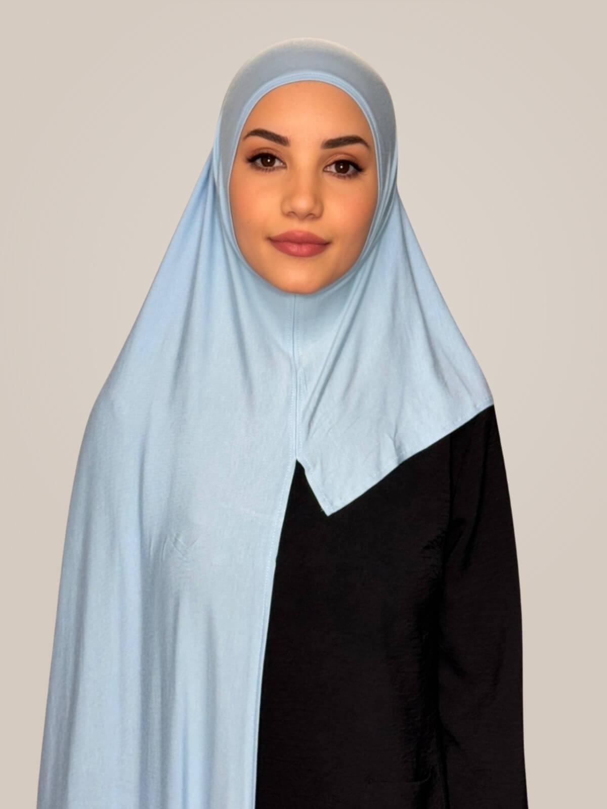 Pre-Sewn Jersey Hijab-Baby Blue