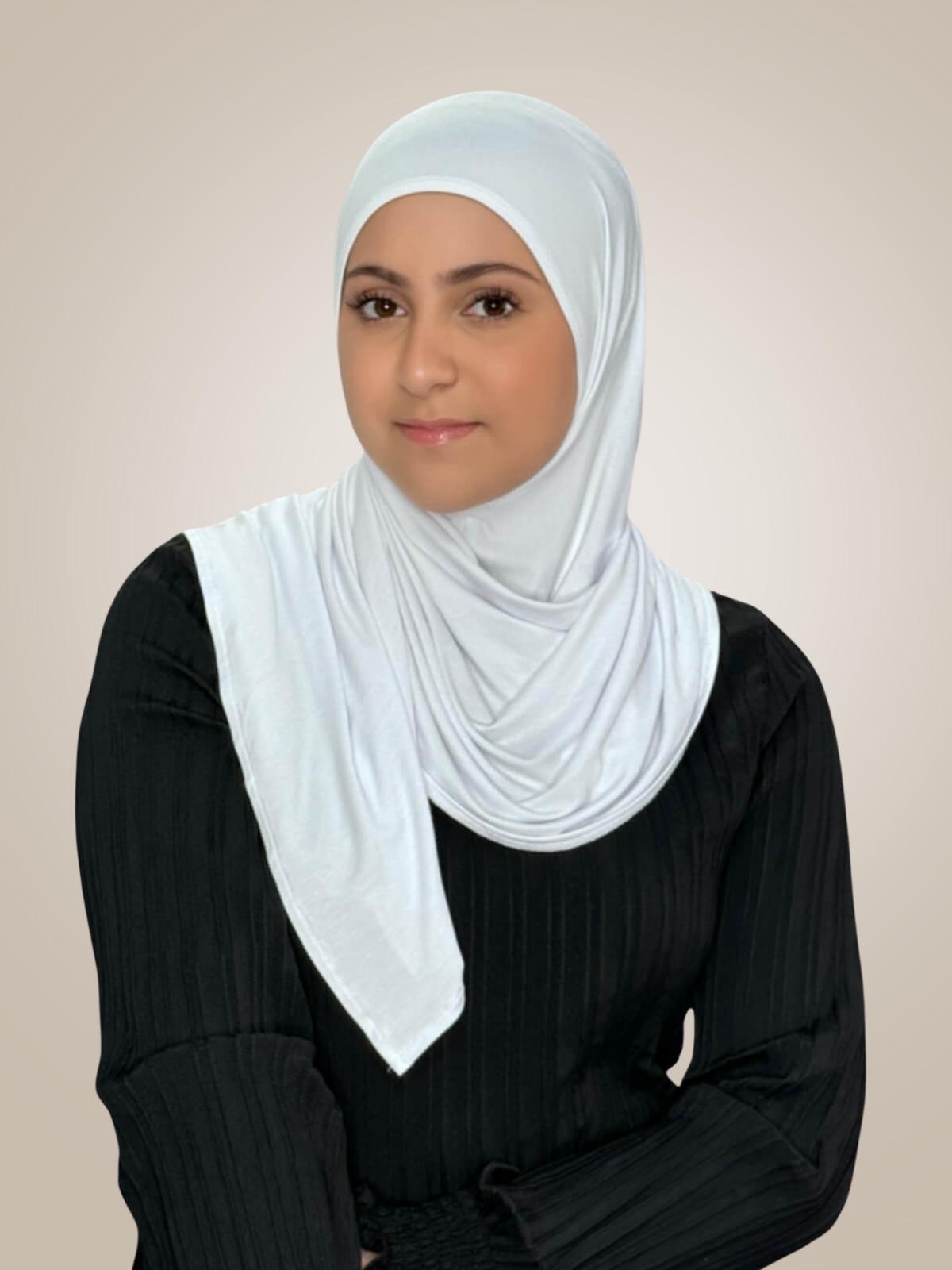 Modish Girl Pre-Sewn Jersey Hijab-White