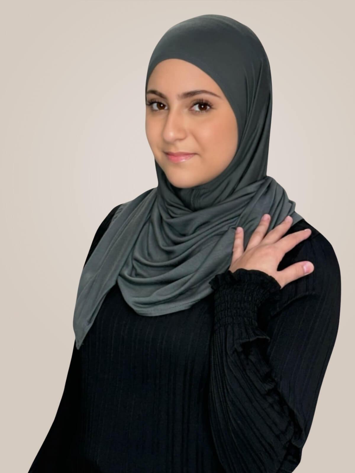 Modish Girl Pre-Sewn Jersey Hijab-Pebble Grey