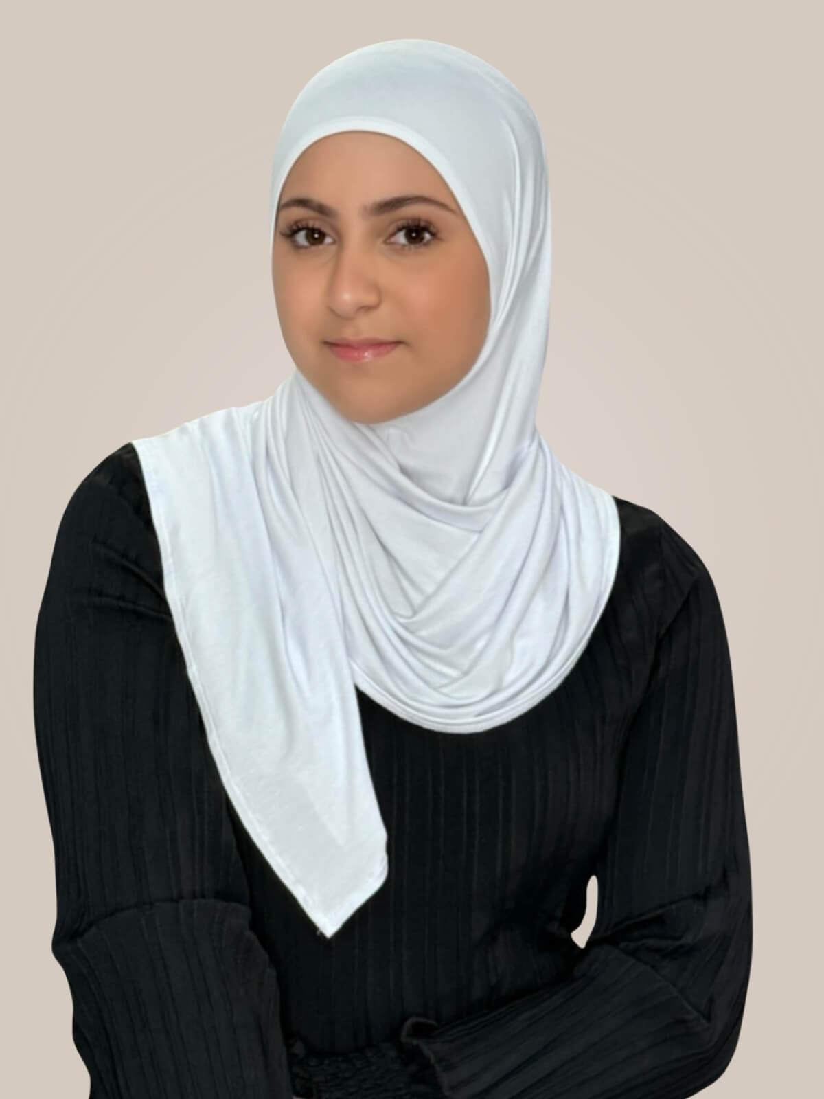 Modish Girl Pre-Sewn Jersey Hijab-White