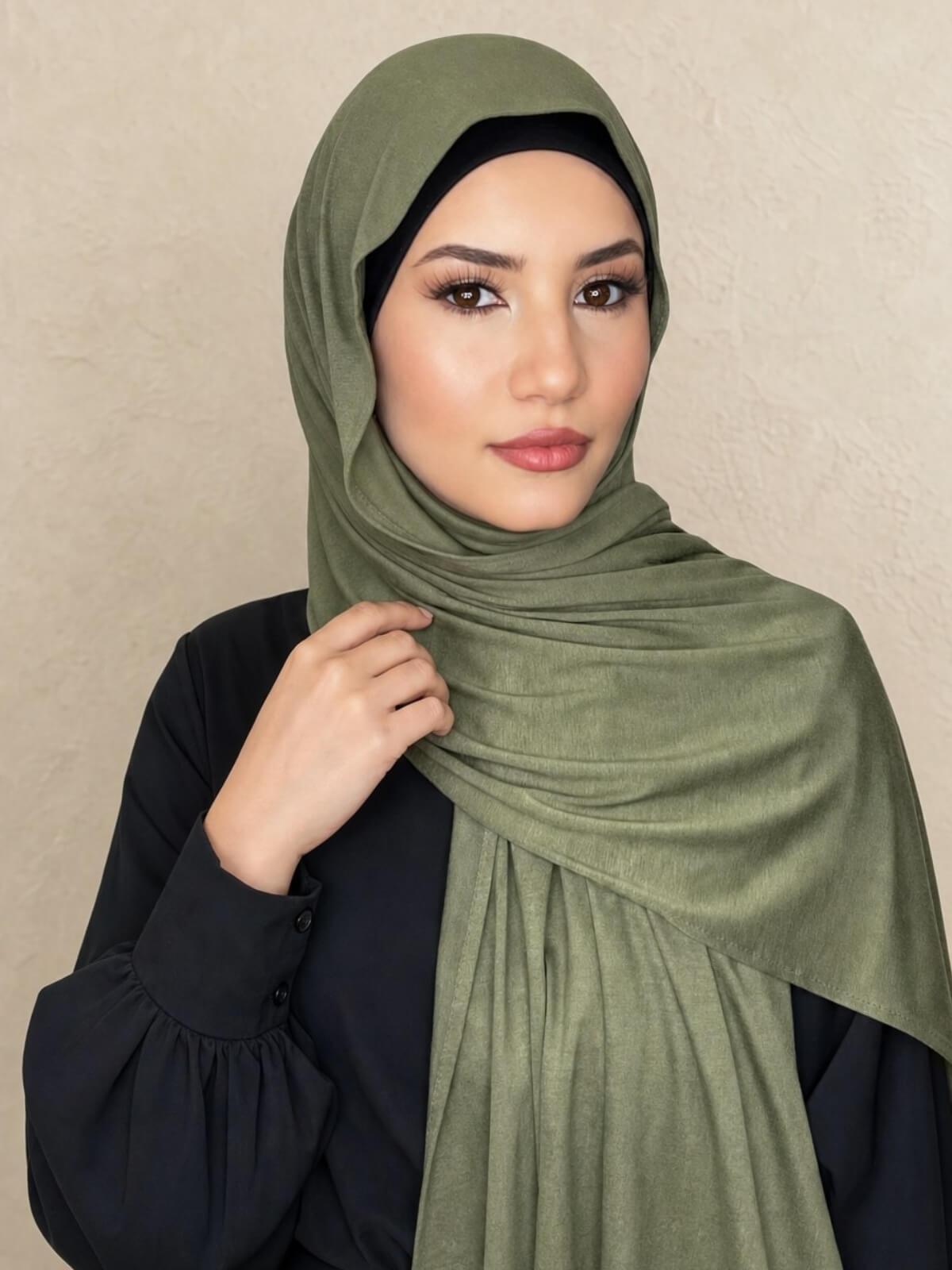 Classic Jersey hijab-Olive