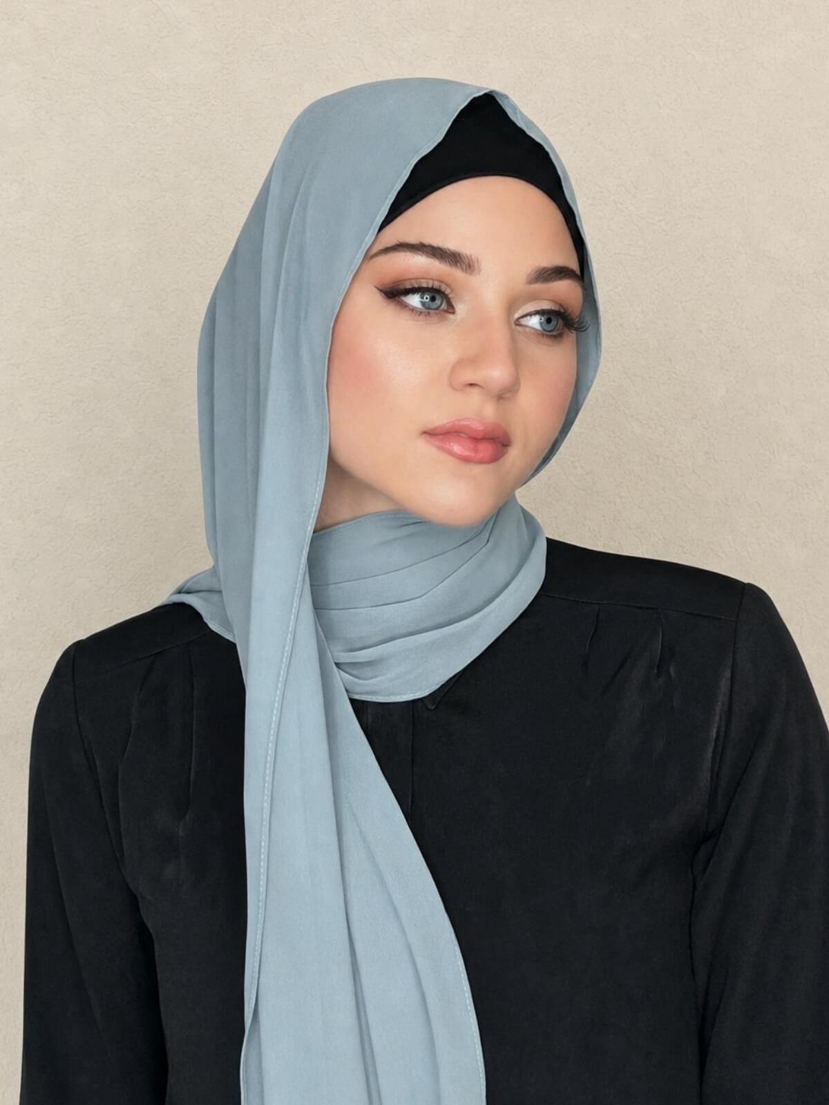 Luxury Chiffon Hijab-Stone Green