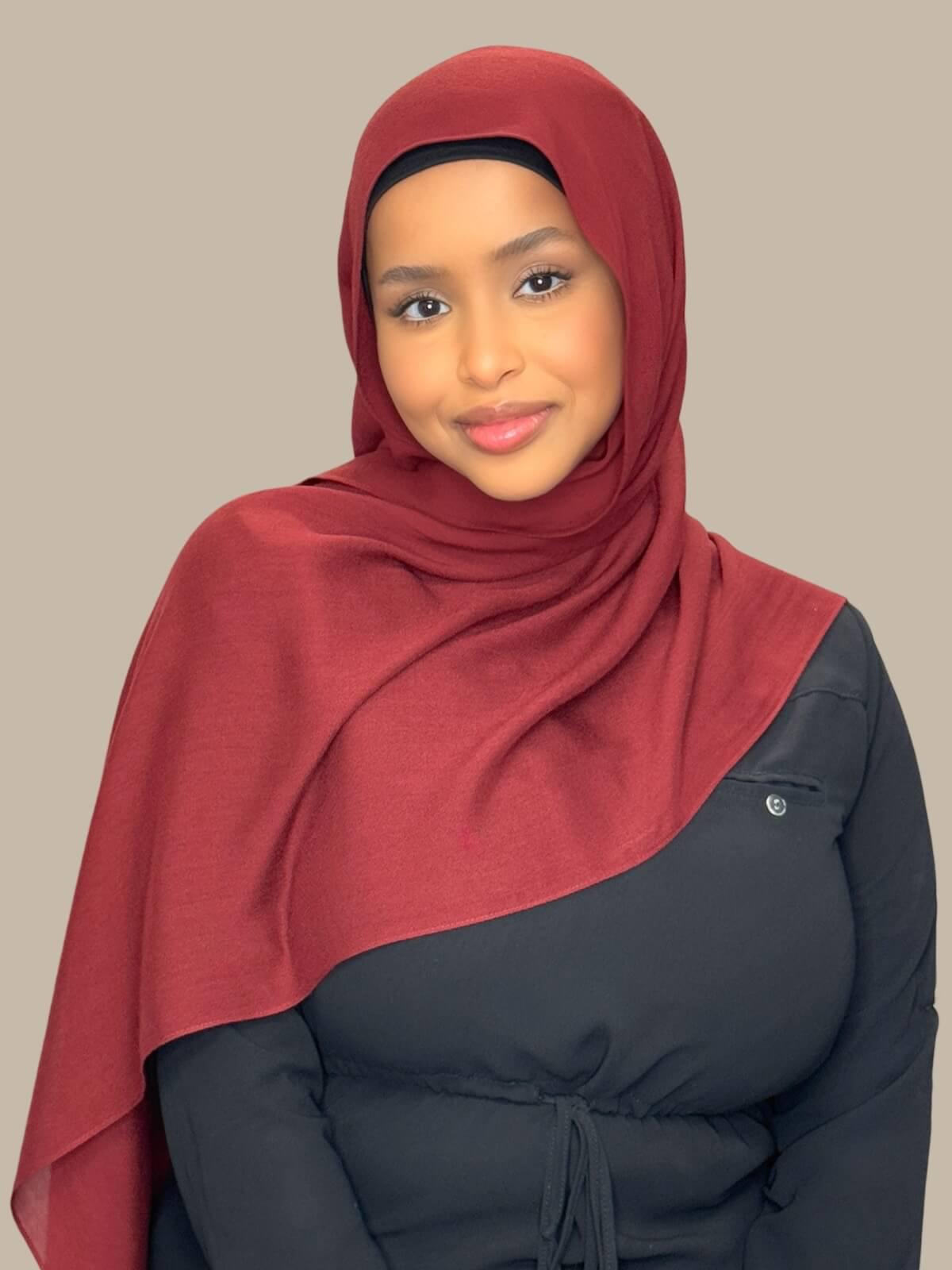 Cotton Modal Hijab-Royal Burgundy