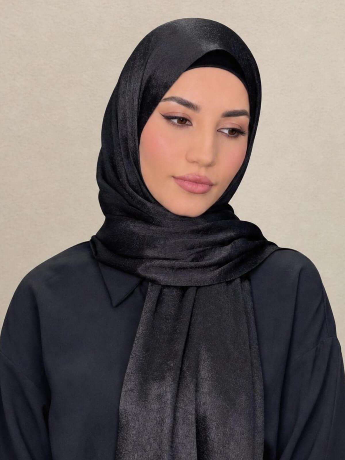 Classic Satin Hijab-Black