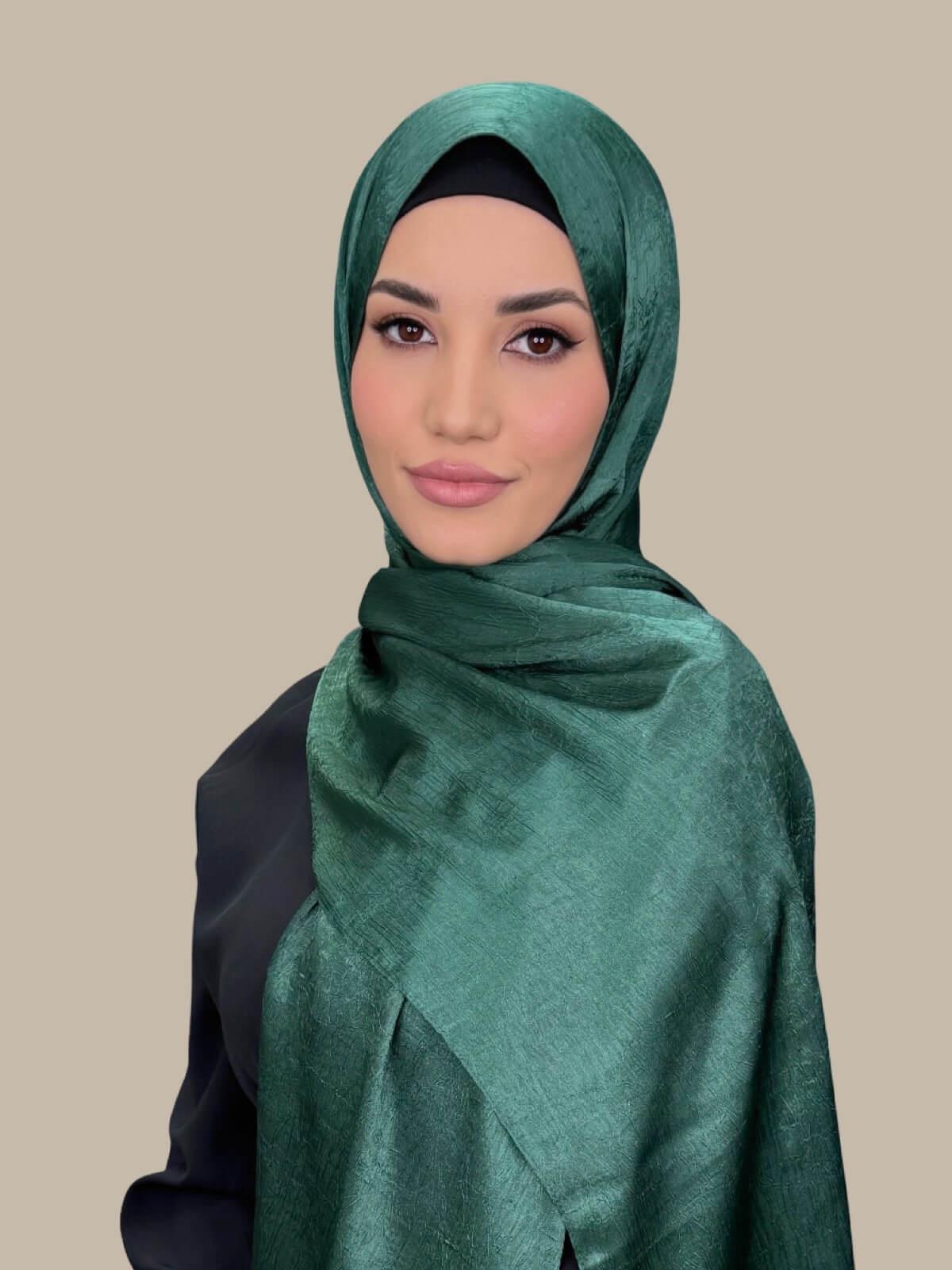 Classic Satin Hijab-Dark Green