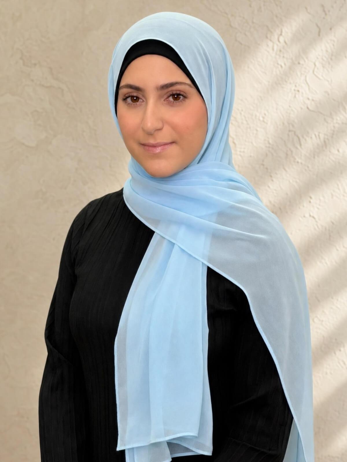 Modish Girl Luxury Chiffon Hijab-Baby Blue