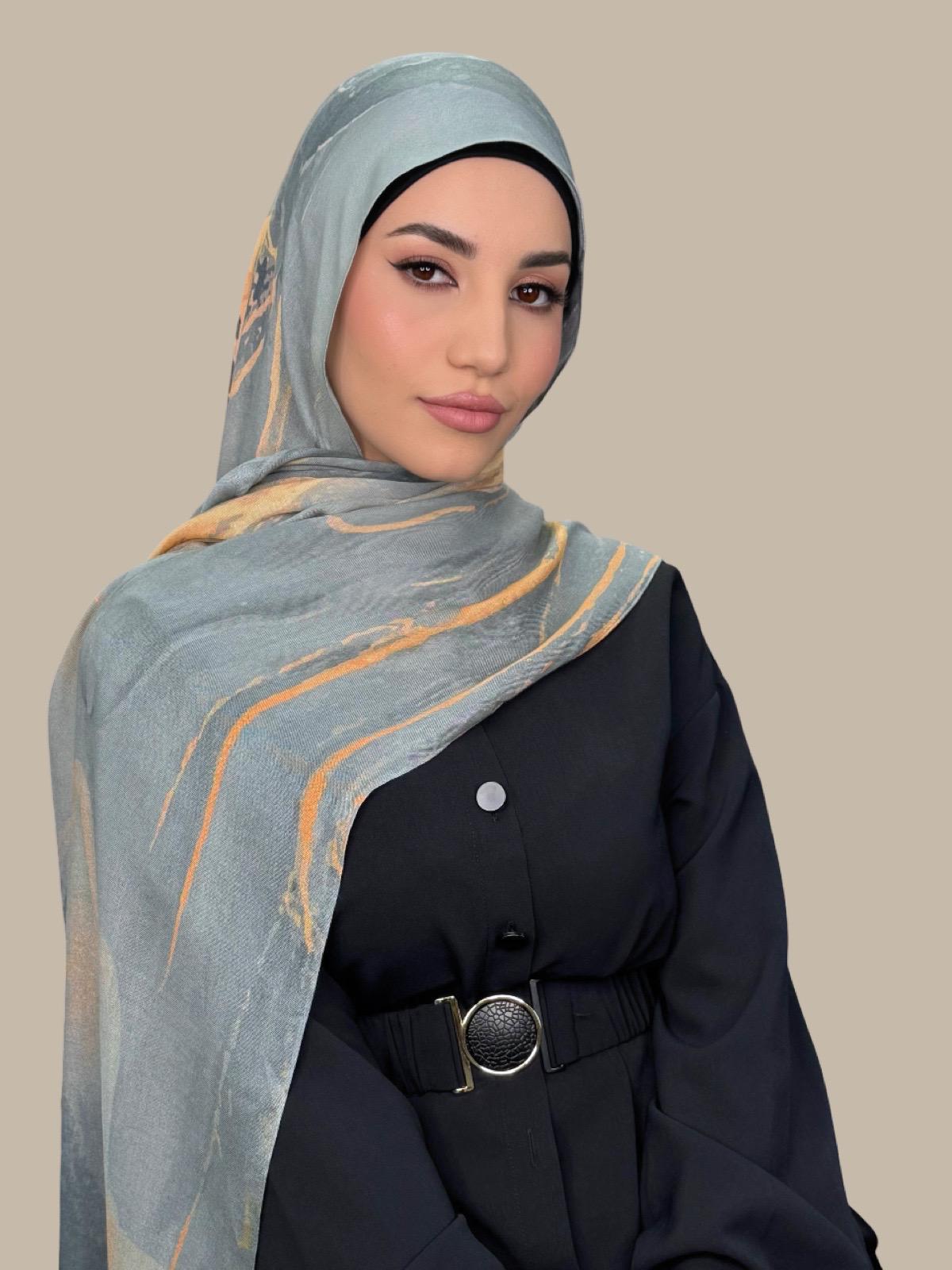 Print Modal Hijab-Vienna Grey