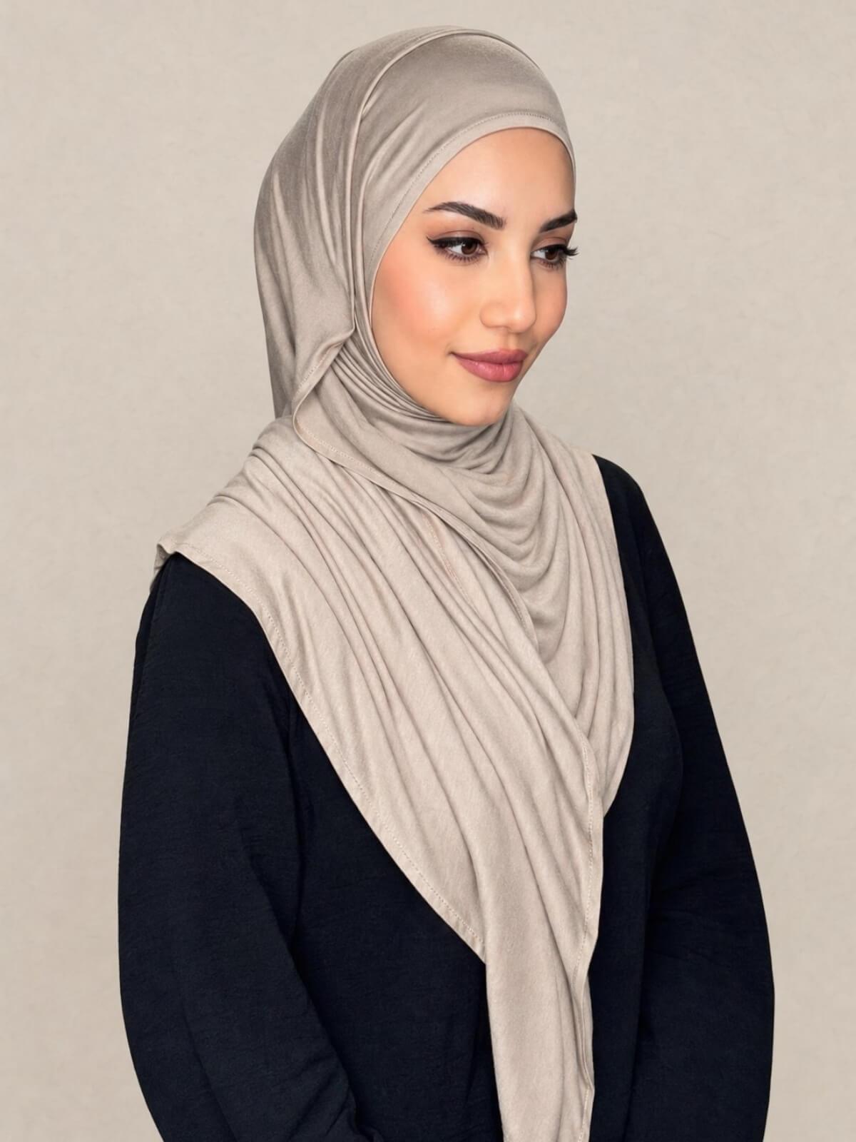 Pre-Sewn Jersey Hijab-Vanilla