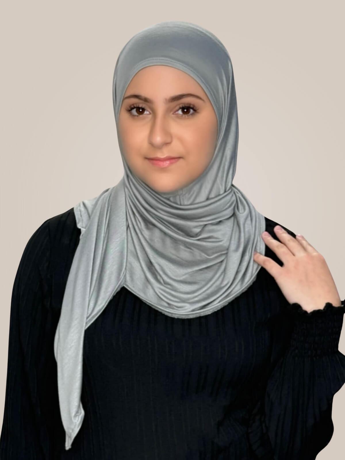 Modish Girl Pre-Sewn Jersey Hijab-Chic Grey