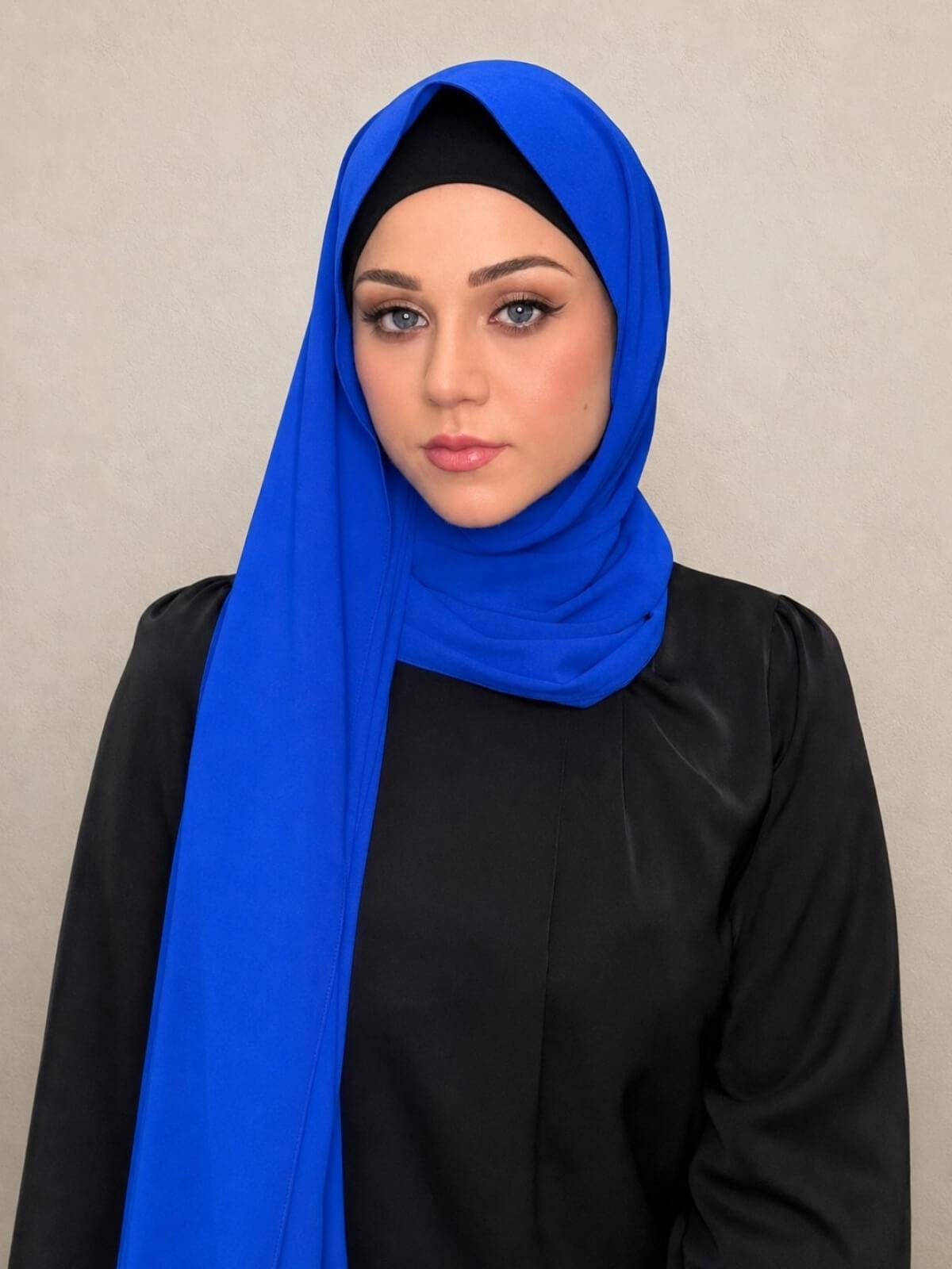 Classic Chiffon Hijab-Royal Blue