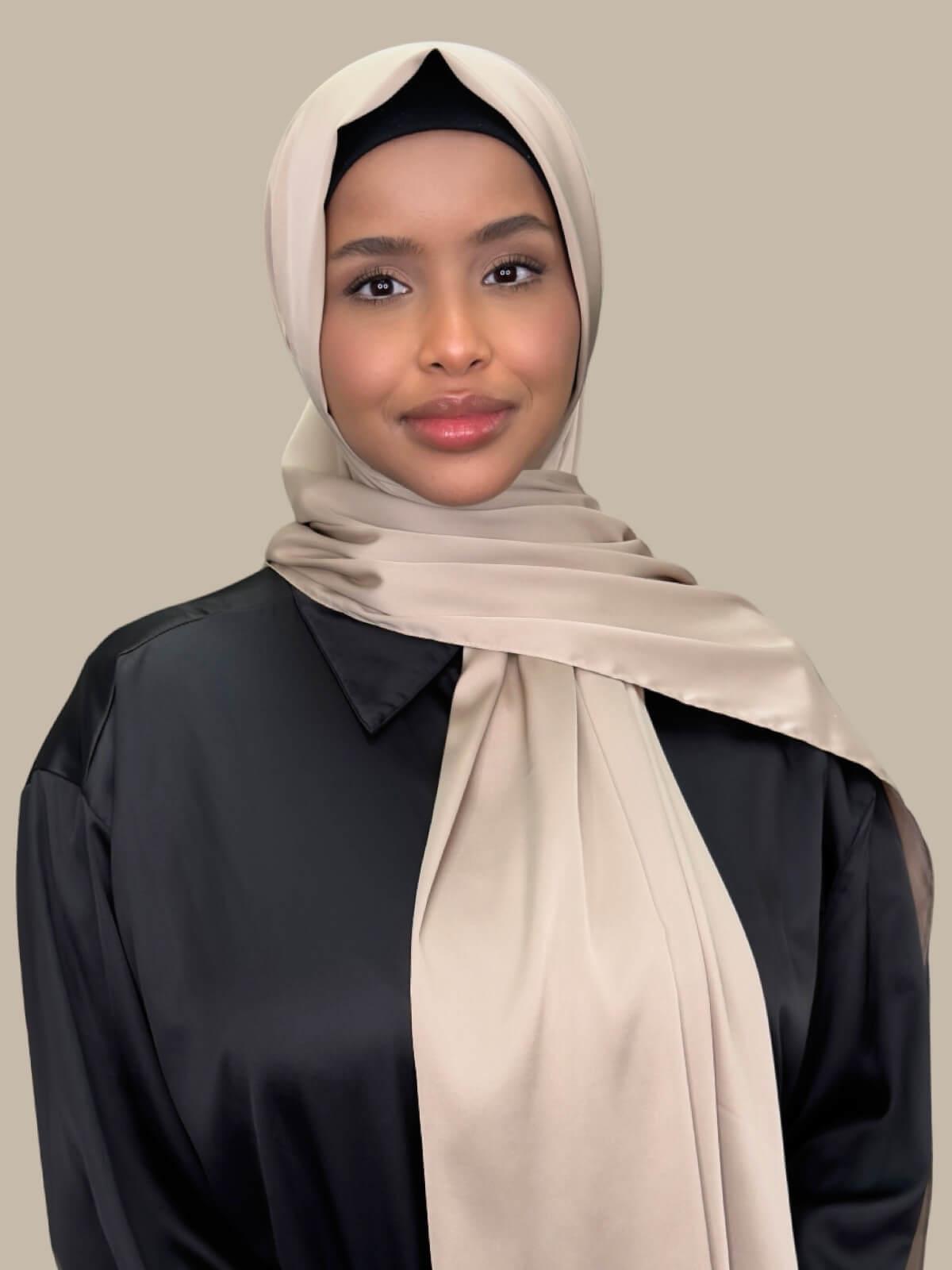 Premium Satin Hijab-Toasted Sand