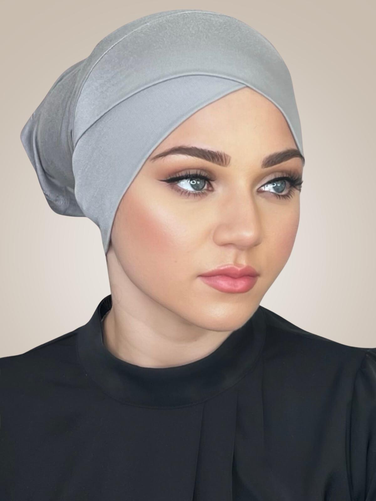 Premium Jersey Cross Front Underscarf-Chic Grey