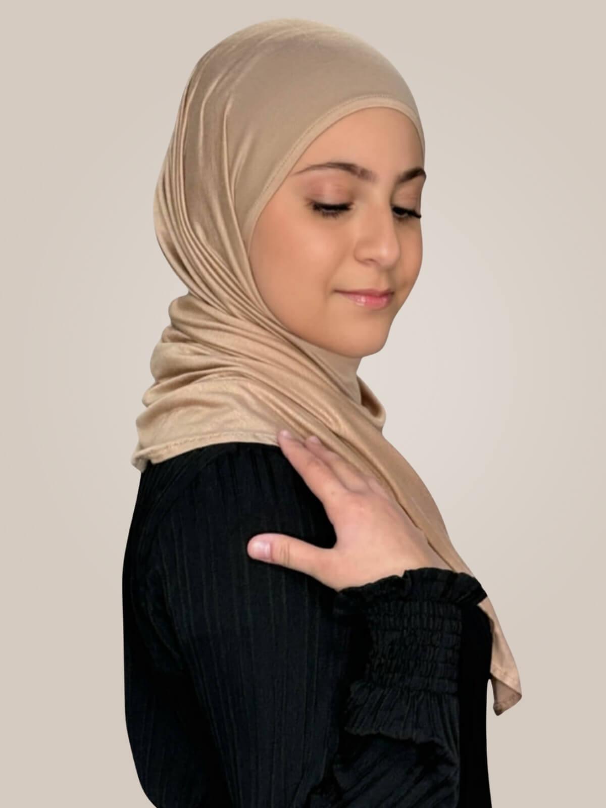 Modish Girl Pre-Sewn Jersey hijab-Warm Taupe