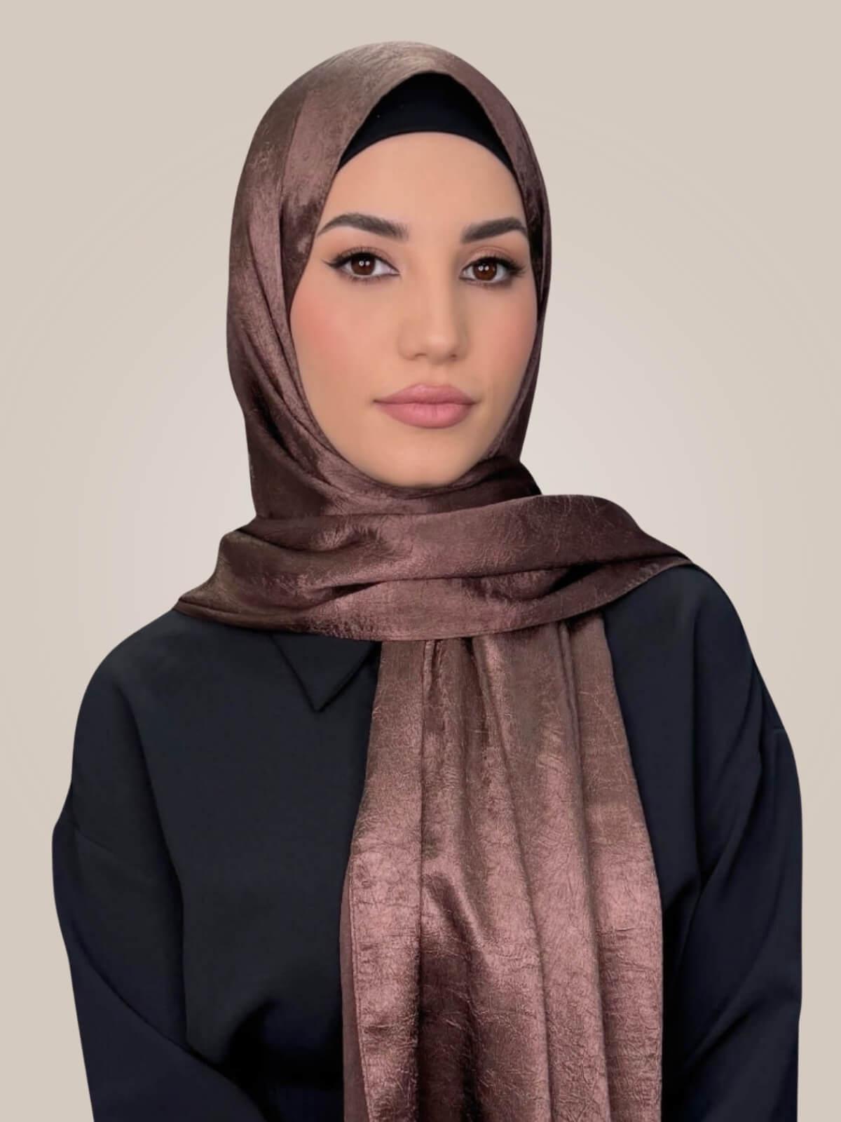 Classic Satin Hijab-Cocoa Dusk