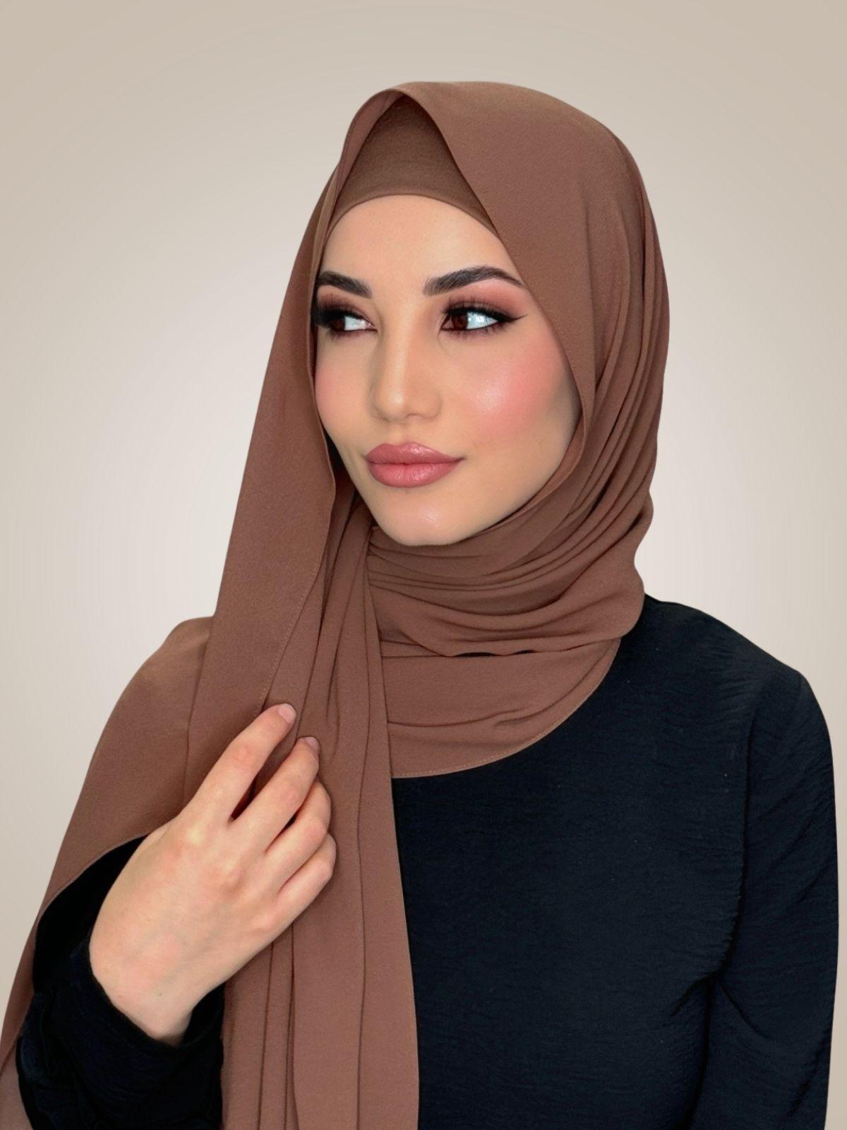 Matching Chiffon Hijab Set-Cinnamon