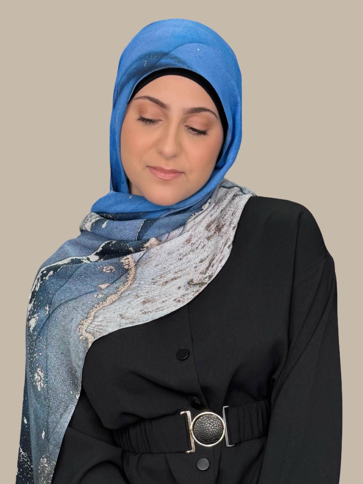 Modish Girl Print Modal Hijab-Santorini Night