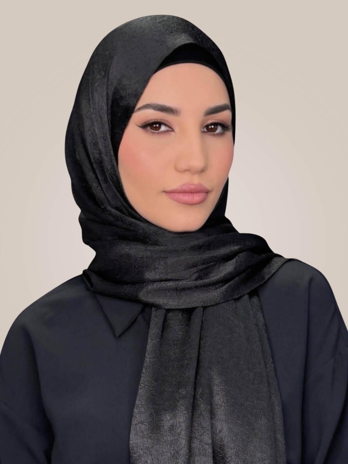Classic Satin Hijab-Black