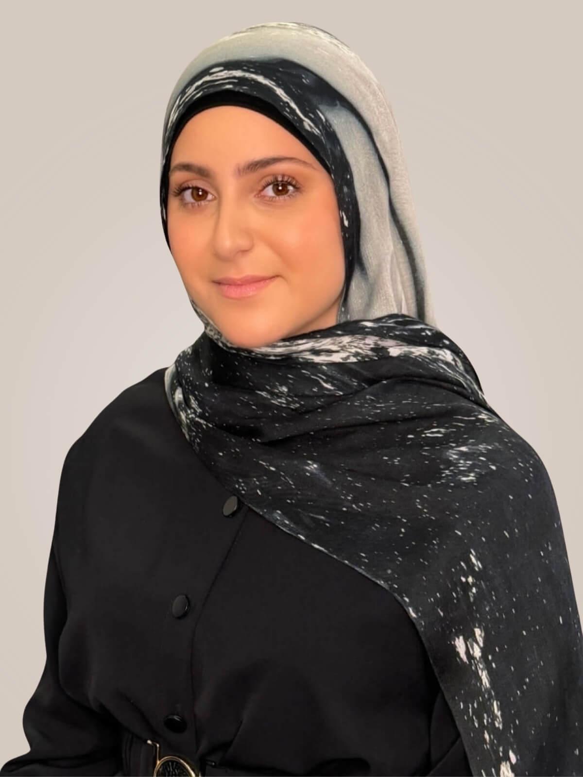 Modish Girl Print Modal Hijab-Milan Noir