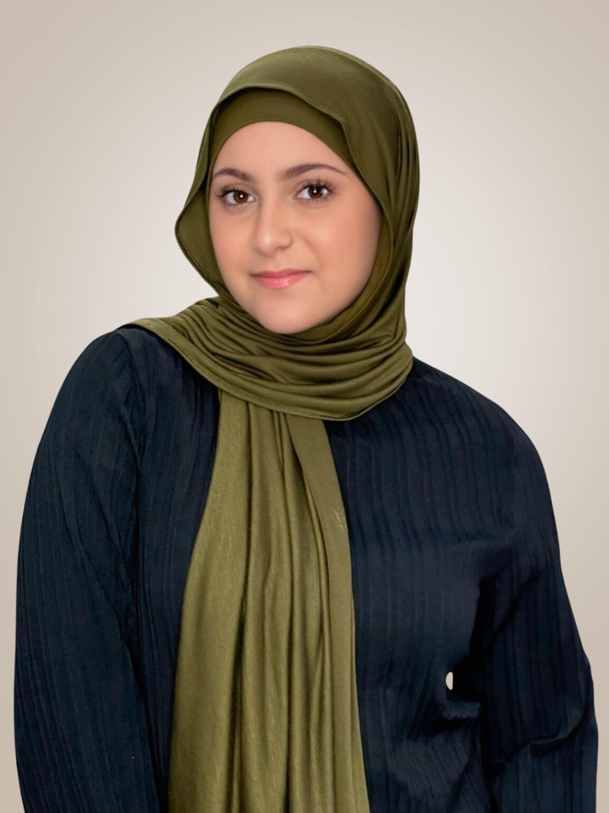 Modish Girl Premium Jersey Hijab-Olive Green