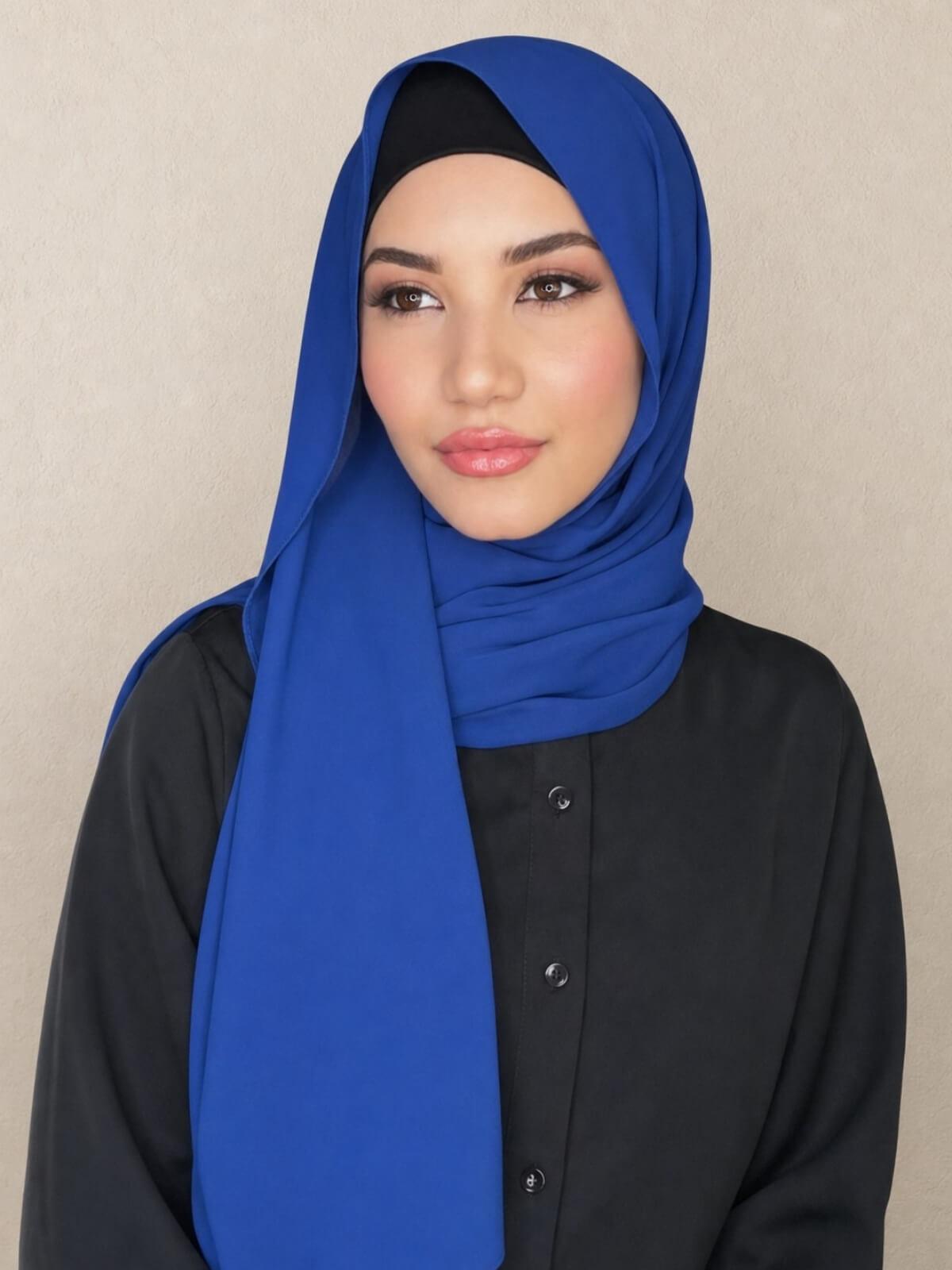 Classic Chiffon Hijab-Midnight Blue