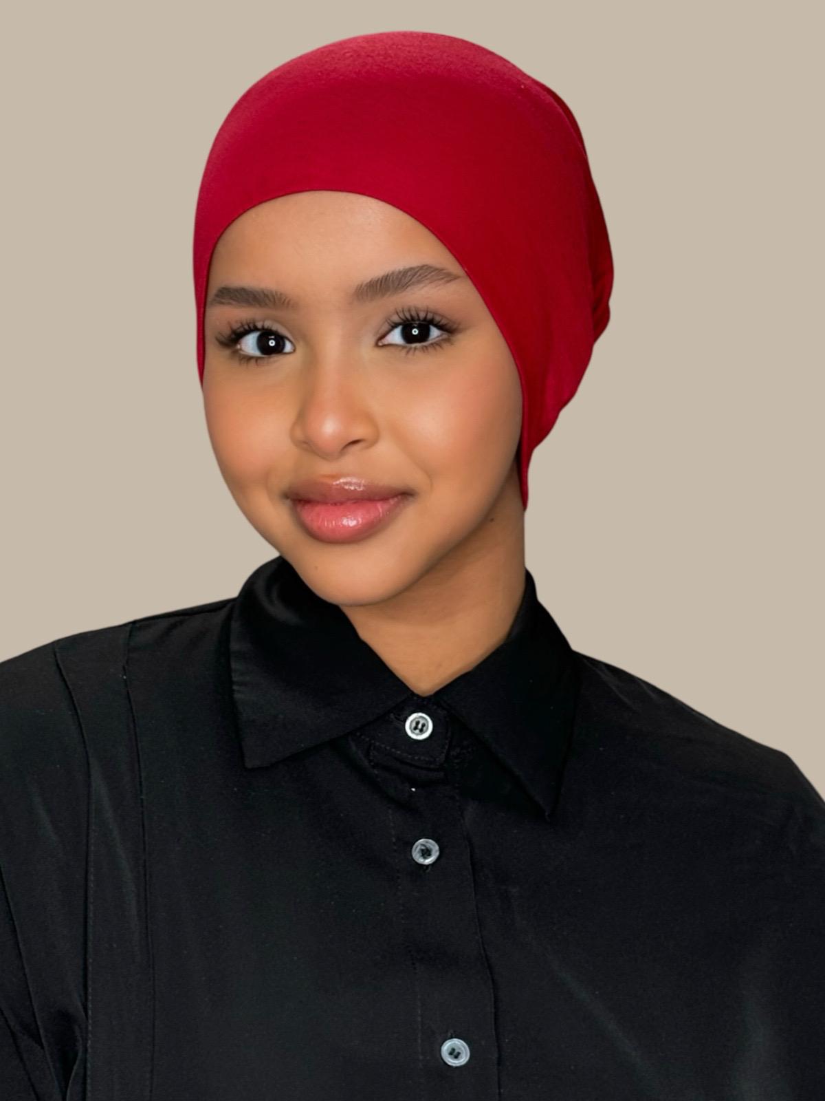 Premium Cotton Underscarf-Blood Red