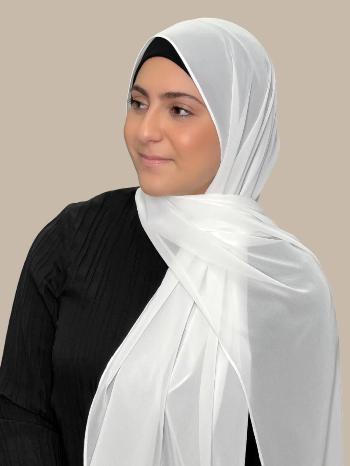 Modish Girl Luxury Chiffon-Pearl White