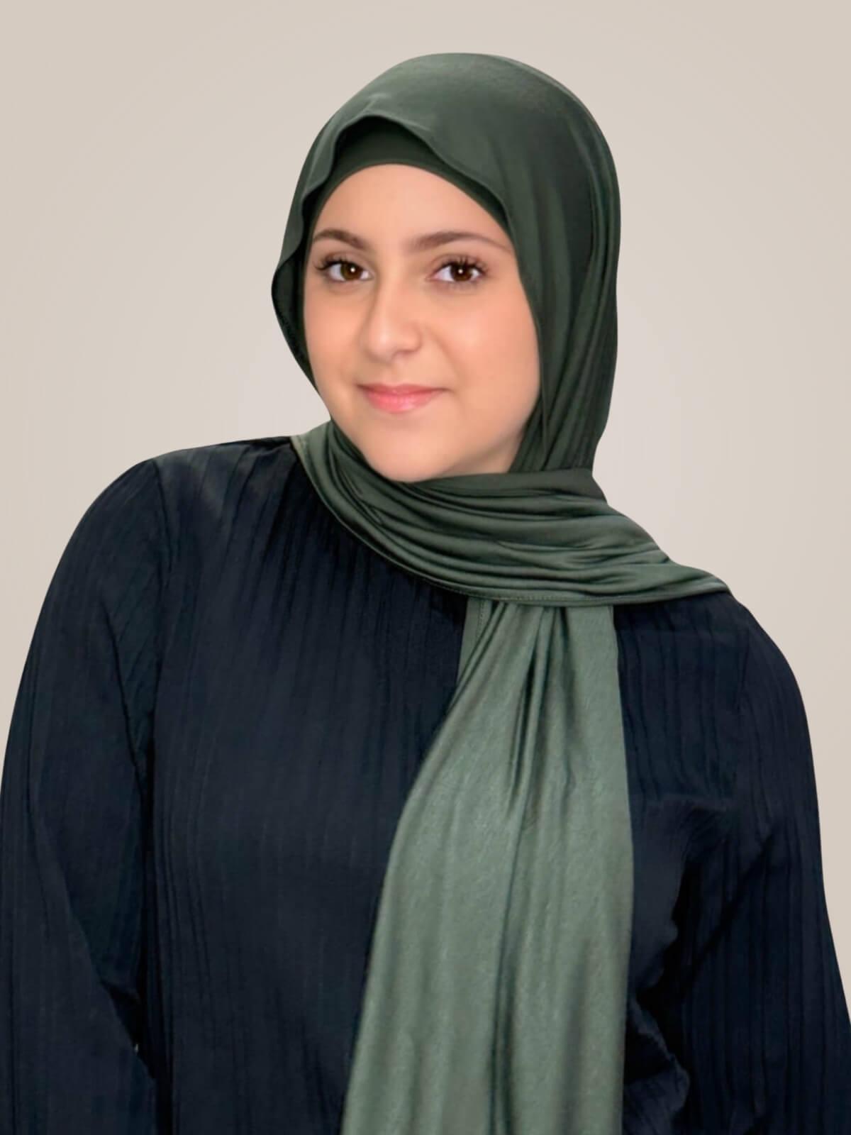 Modish Girl Premium Jersey hijab-Army Green