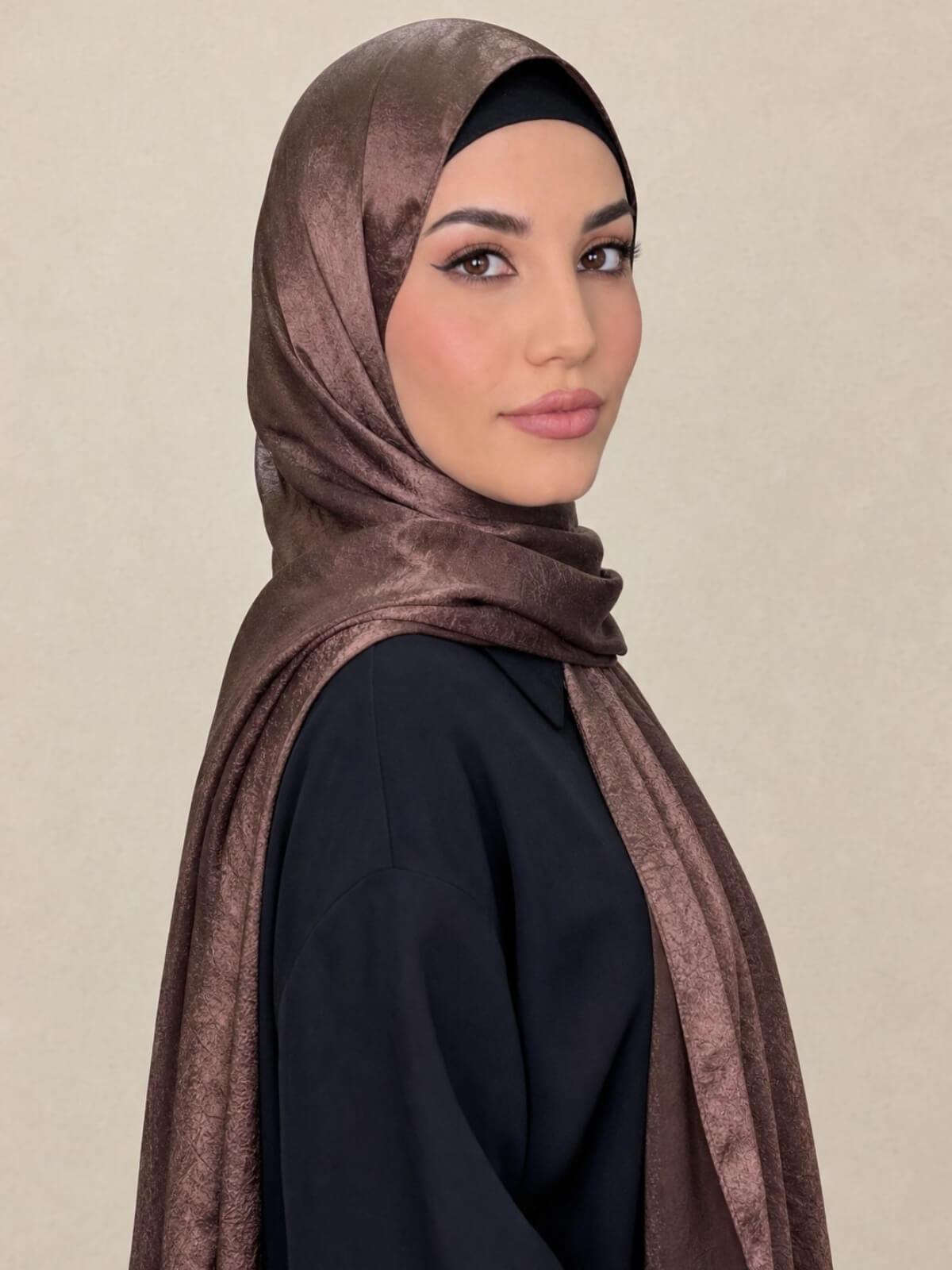 Classic Satin Hijab-Cocoa Dusk