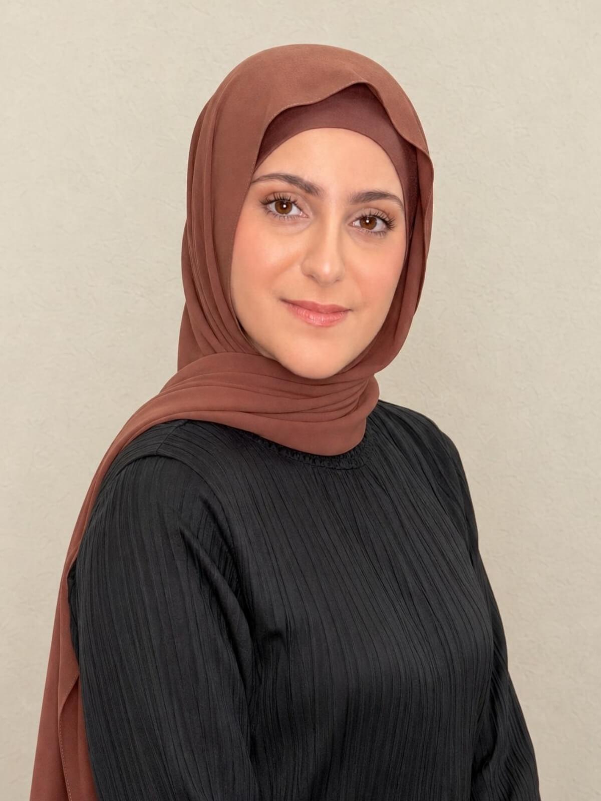 Modish Girl Matching Chiffon Hijab Set-Burnt Redwood