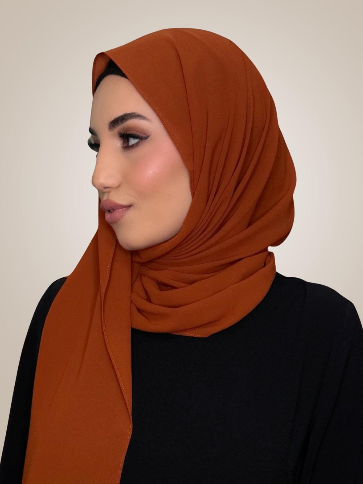 Classic Chiffon Hijab-Burnt Orange