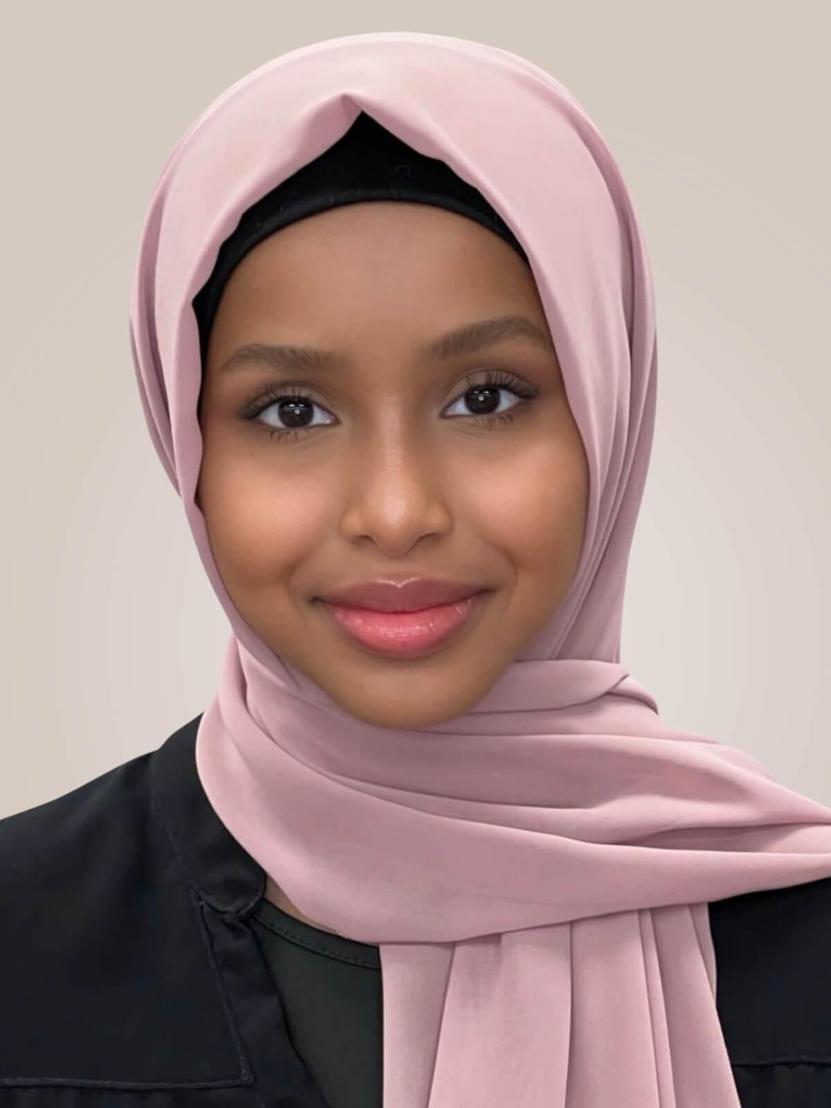 Luxury Chiffon Hijab-Dusty Rose