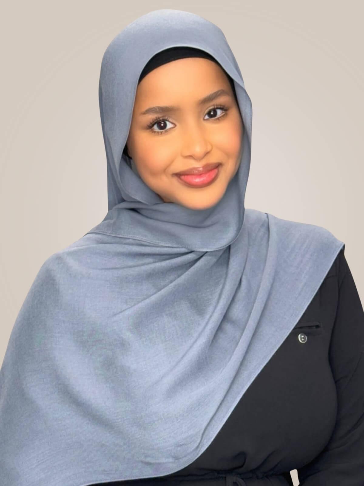 Cotton Modal Hijab-Dusty Denim