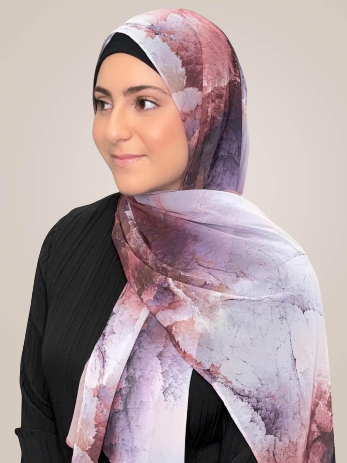 Modish Girl Printed Chiffon Hijab- Muted Mirage