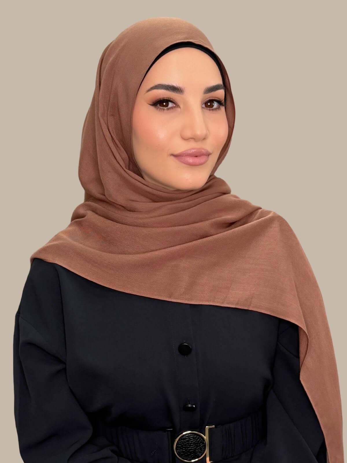 Cotton Modal Hijab-Golden Walnut