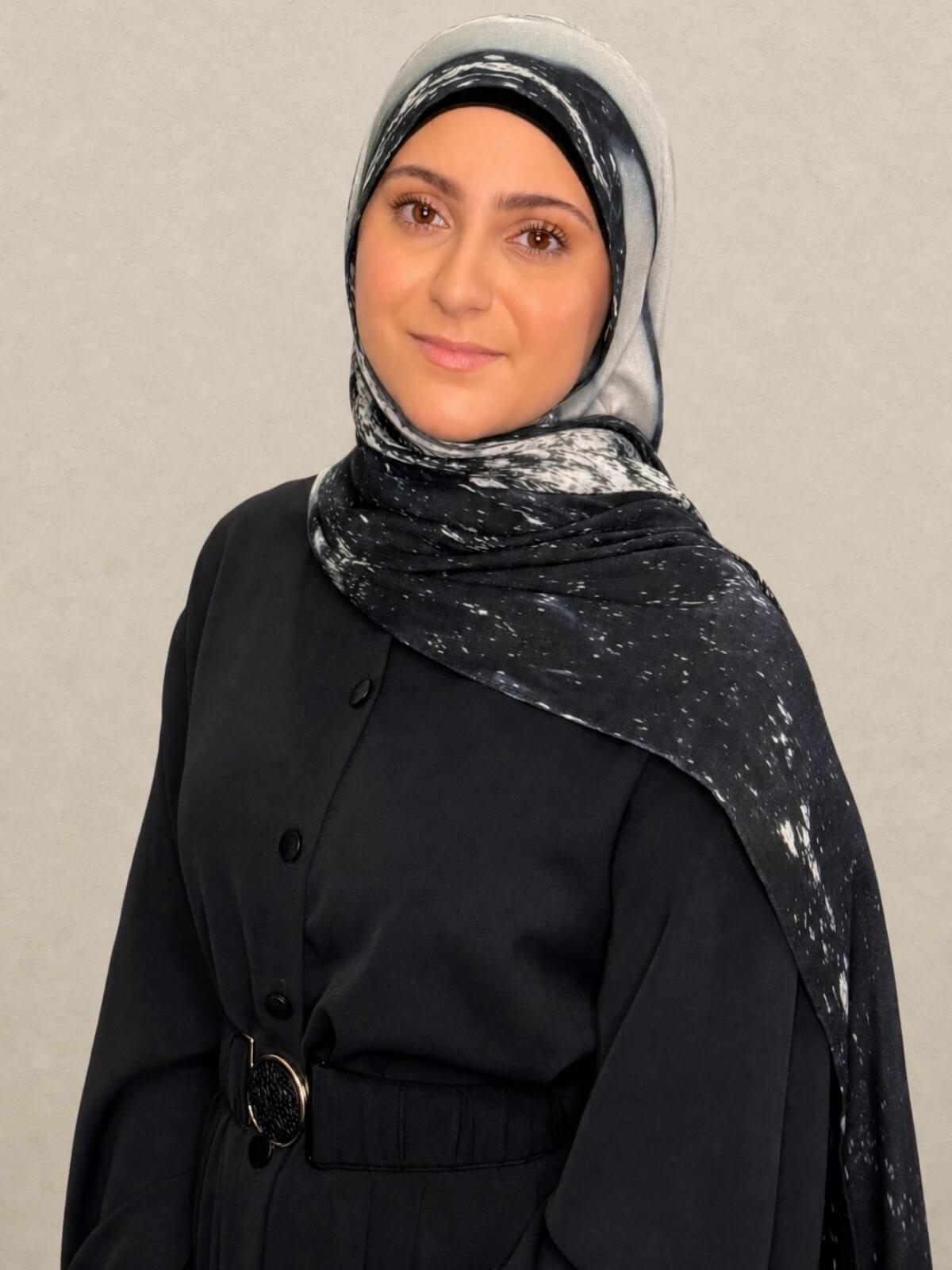 Modish Girl Print Modal Hijab-Milan Noir