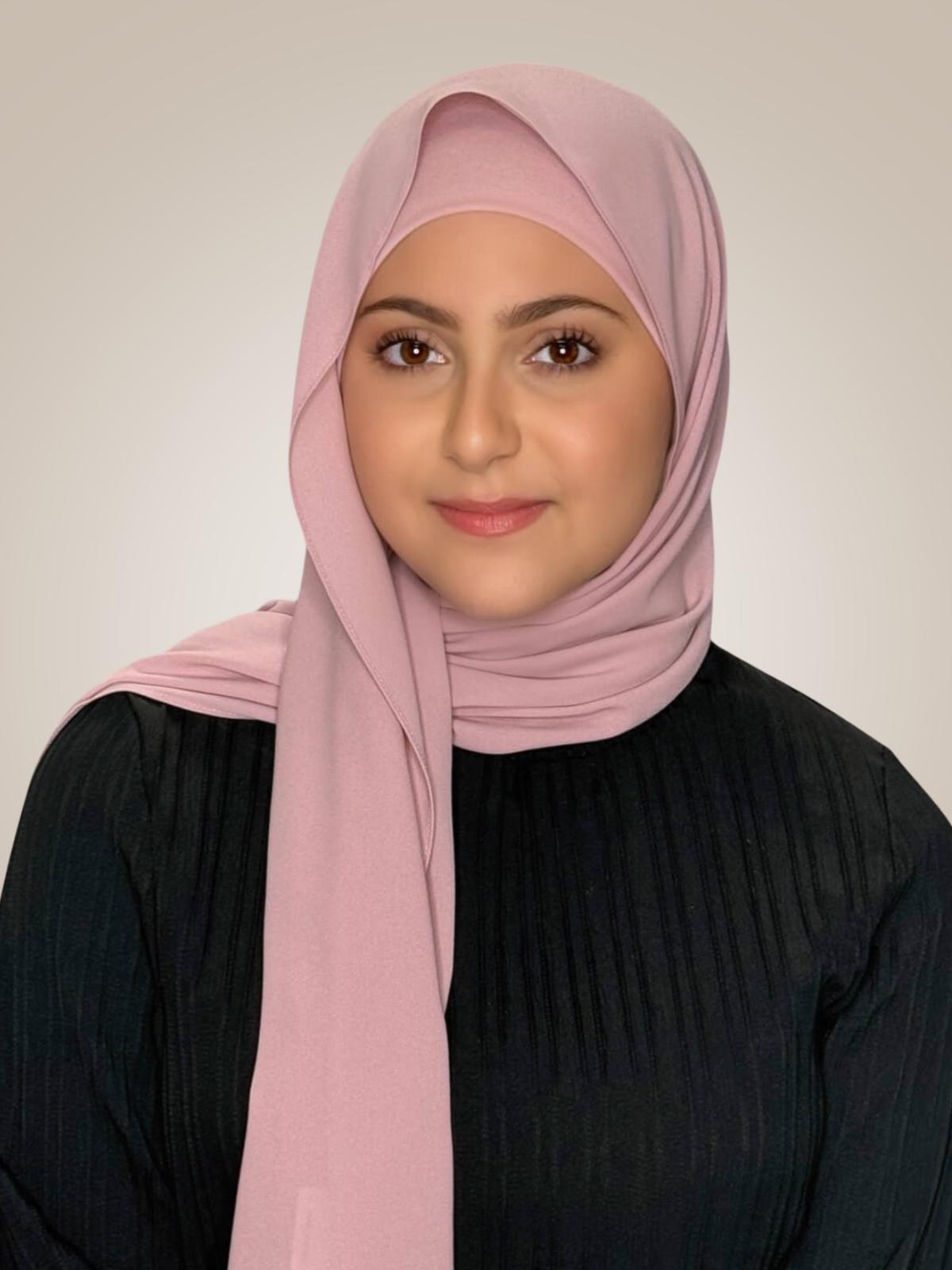 Modish Girl Matching Chiffon Hijab Set-Blush Rose