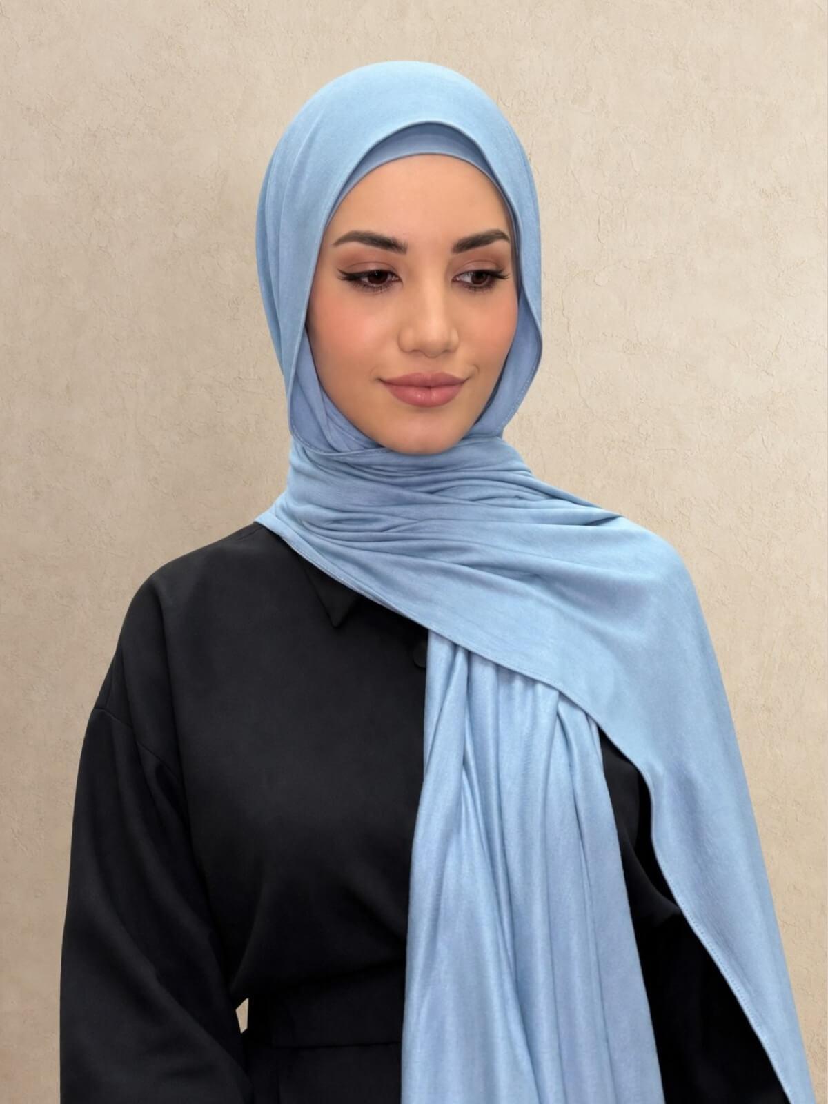 Premium Jersey Hijab-Dusty Blue