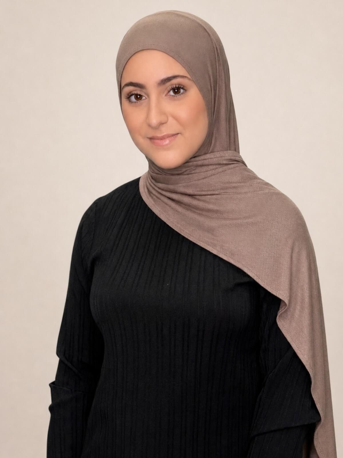 Modish Girl Pre-Sewn Jersey Hijab-Truffle