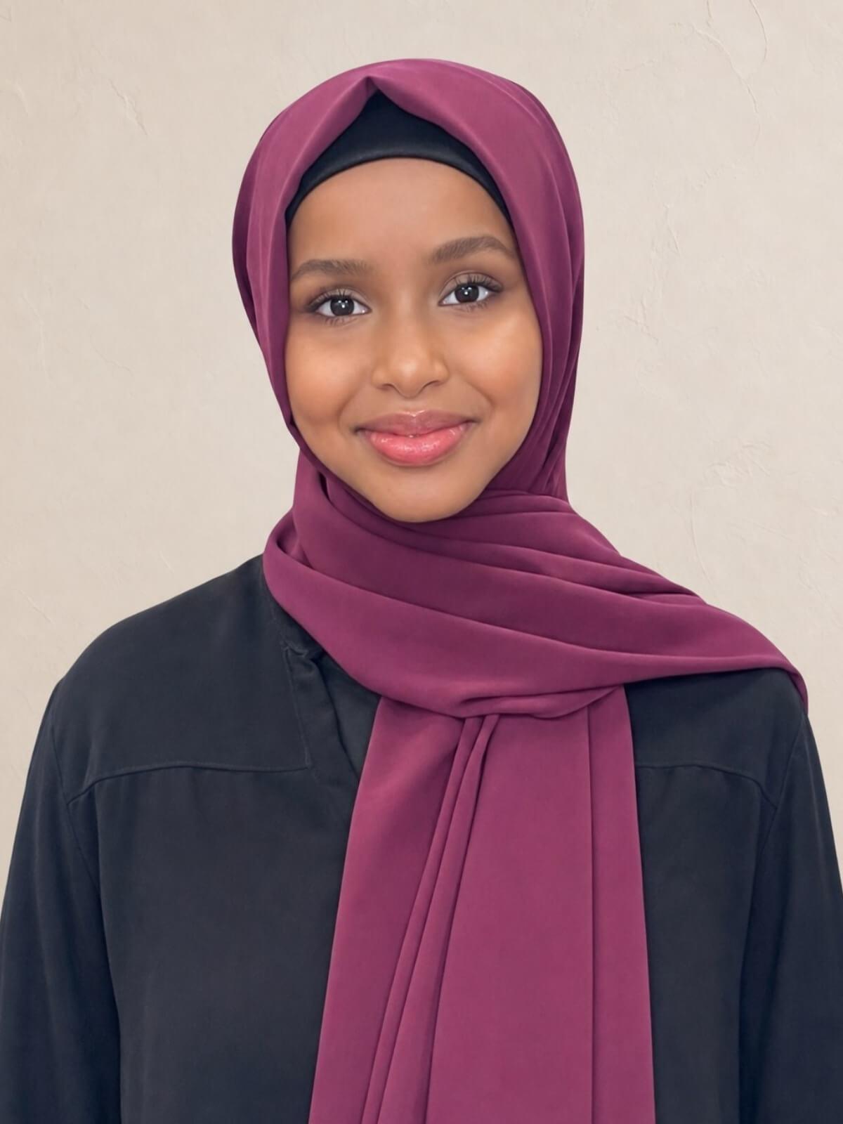Luxury Chiffon Hijab-Wine