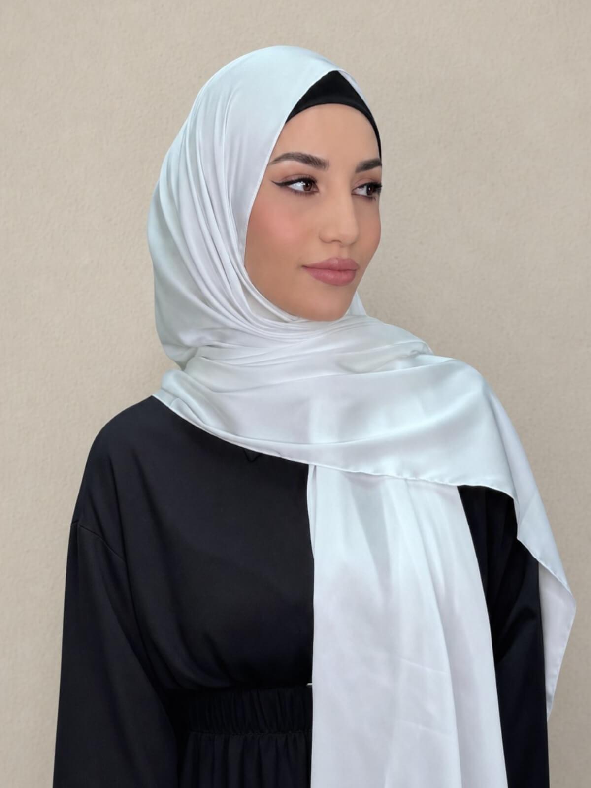 Premium Satin Hijab-Snow