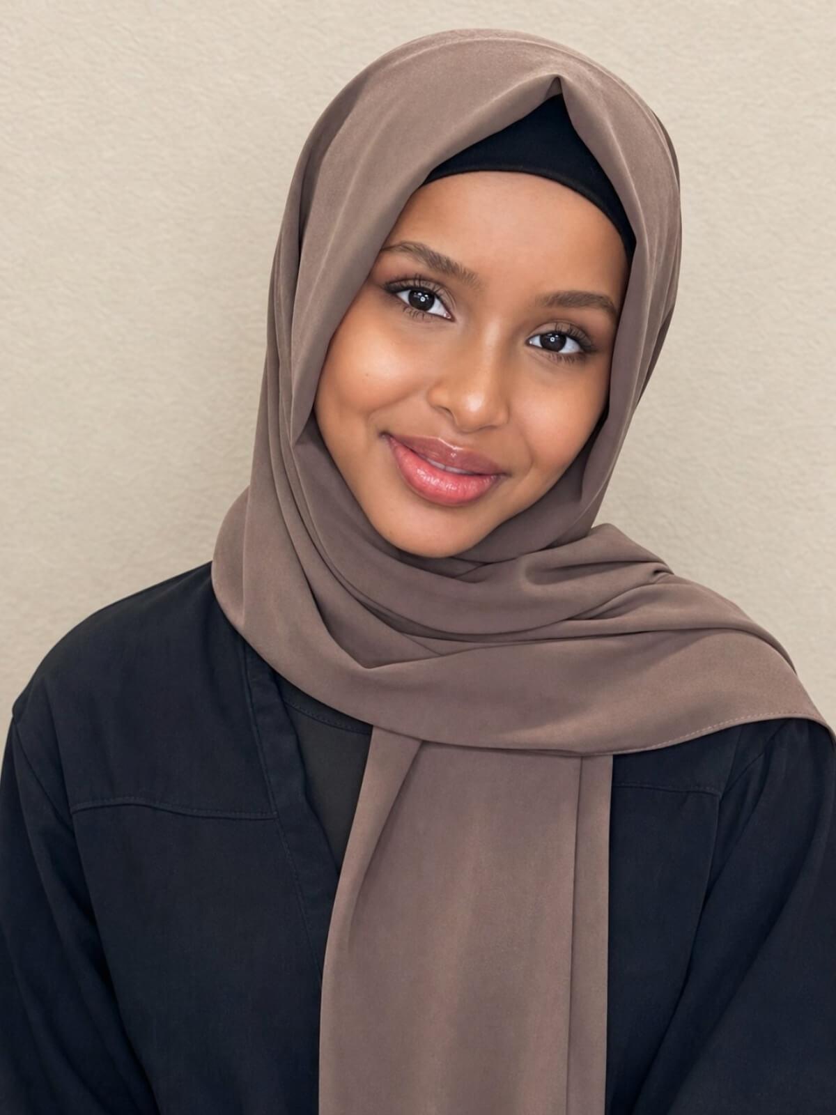 Classic Chiffon Hijab-Walnut Brown