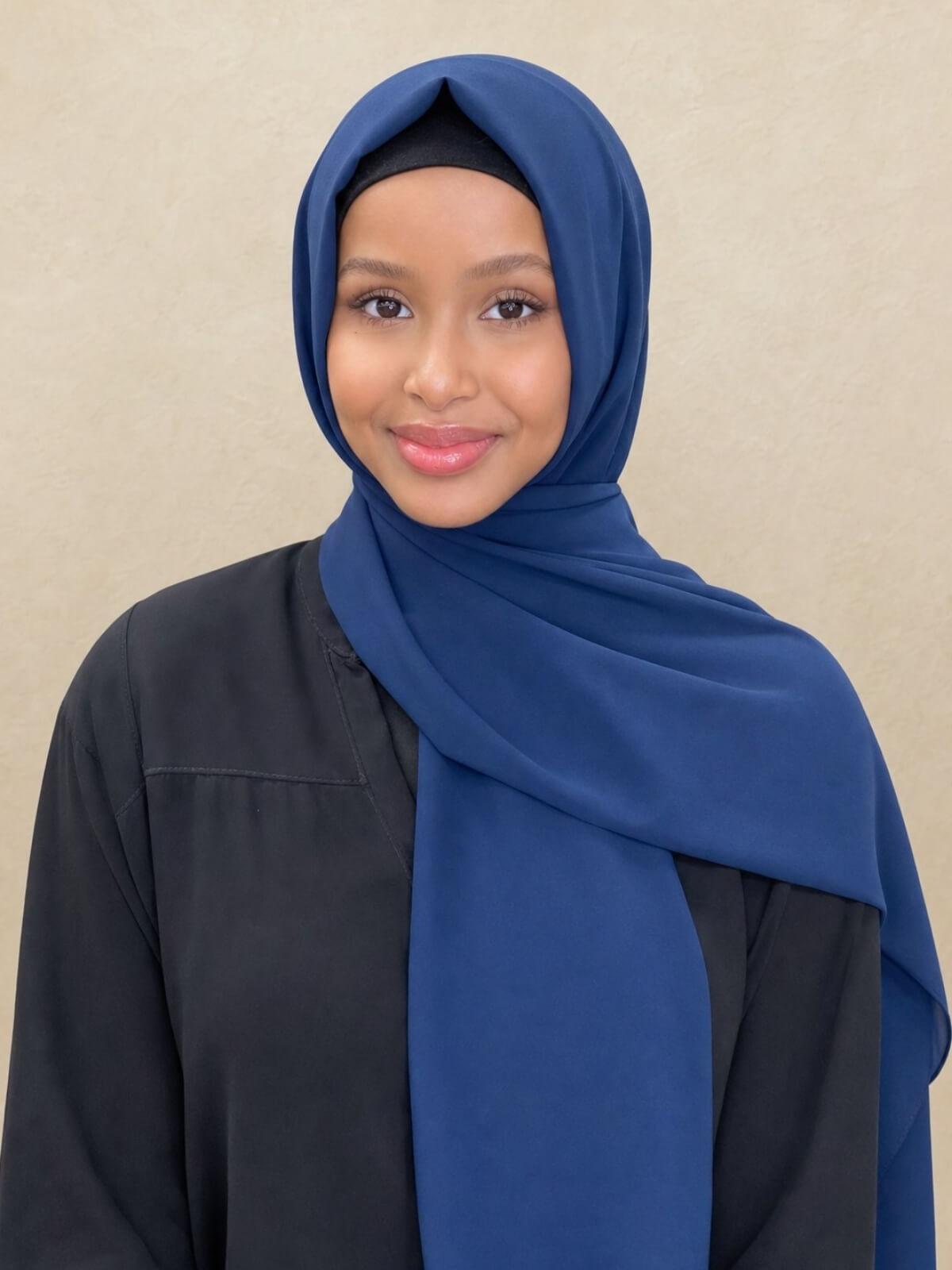 Classic Chiffon Hijab-Navy