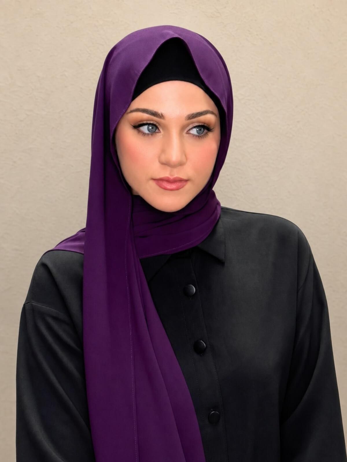Classic Chiffon Hijab-Plum Purple