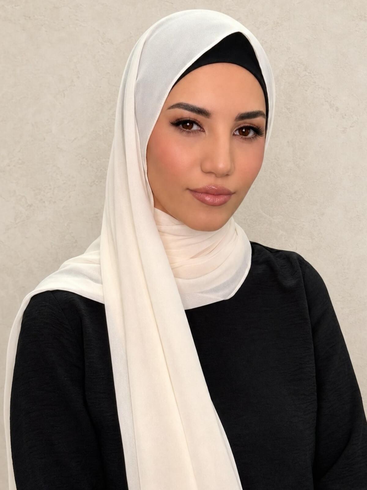Luxury Chiffon Hijab-Buttermilk