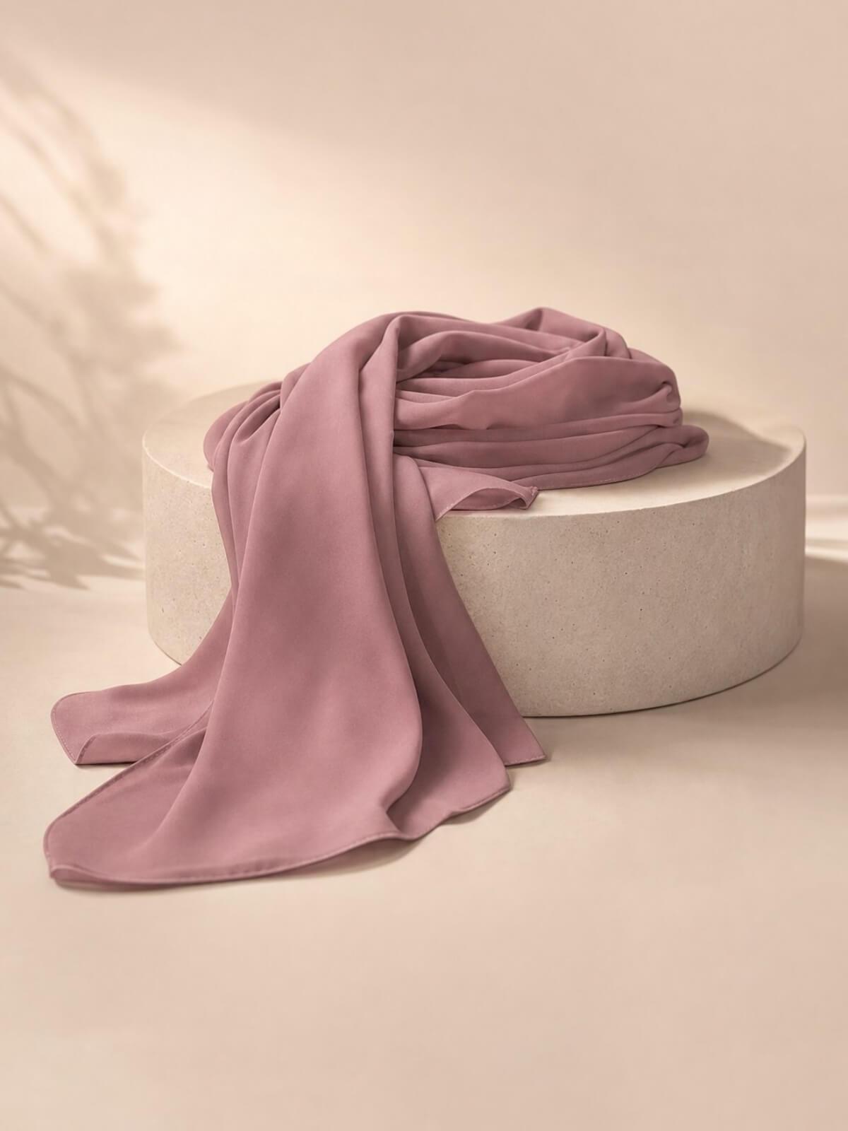 Luxury Chiffon Hijab- Rosey Brown